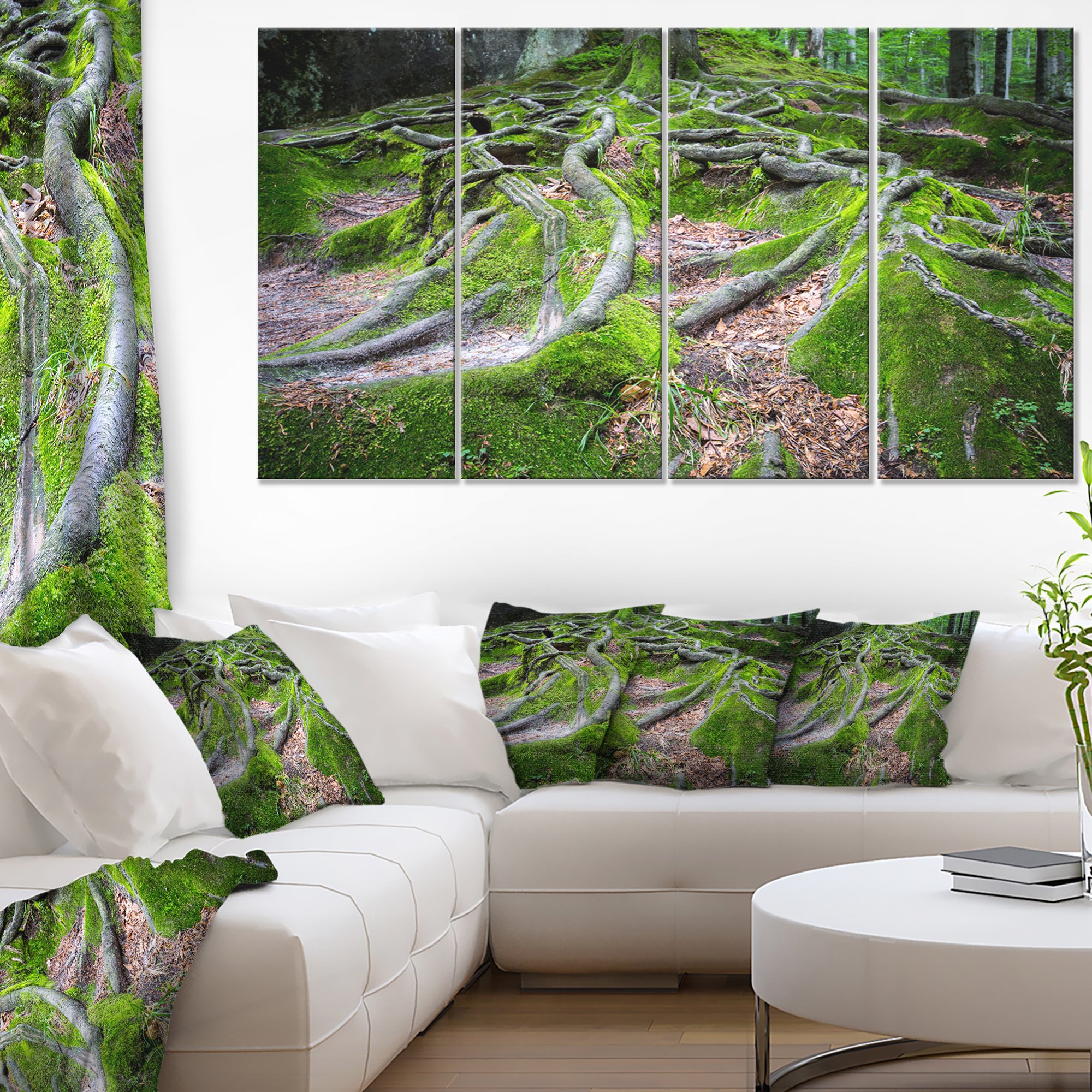 Designart Green Wild Deep Moss Forest Landscape Canvas Wall Art Print - Nature Photography for Living Room, Bedroom & Office Decor