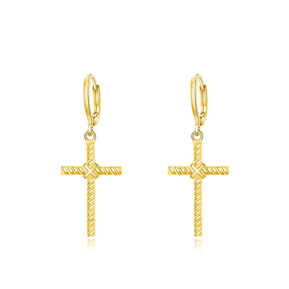 QIGARUGU Classic Stainless Steel Dangle Earrings for Women - Shiny Minimalist Drop Earrings with Cubic Zirconia & 925 Sterling Silver Post | Lightweight Fashion Jewelry Gift for Her | Perfect for Date Night, Office Wear & Special Occasions