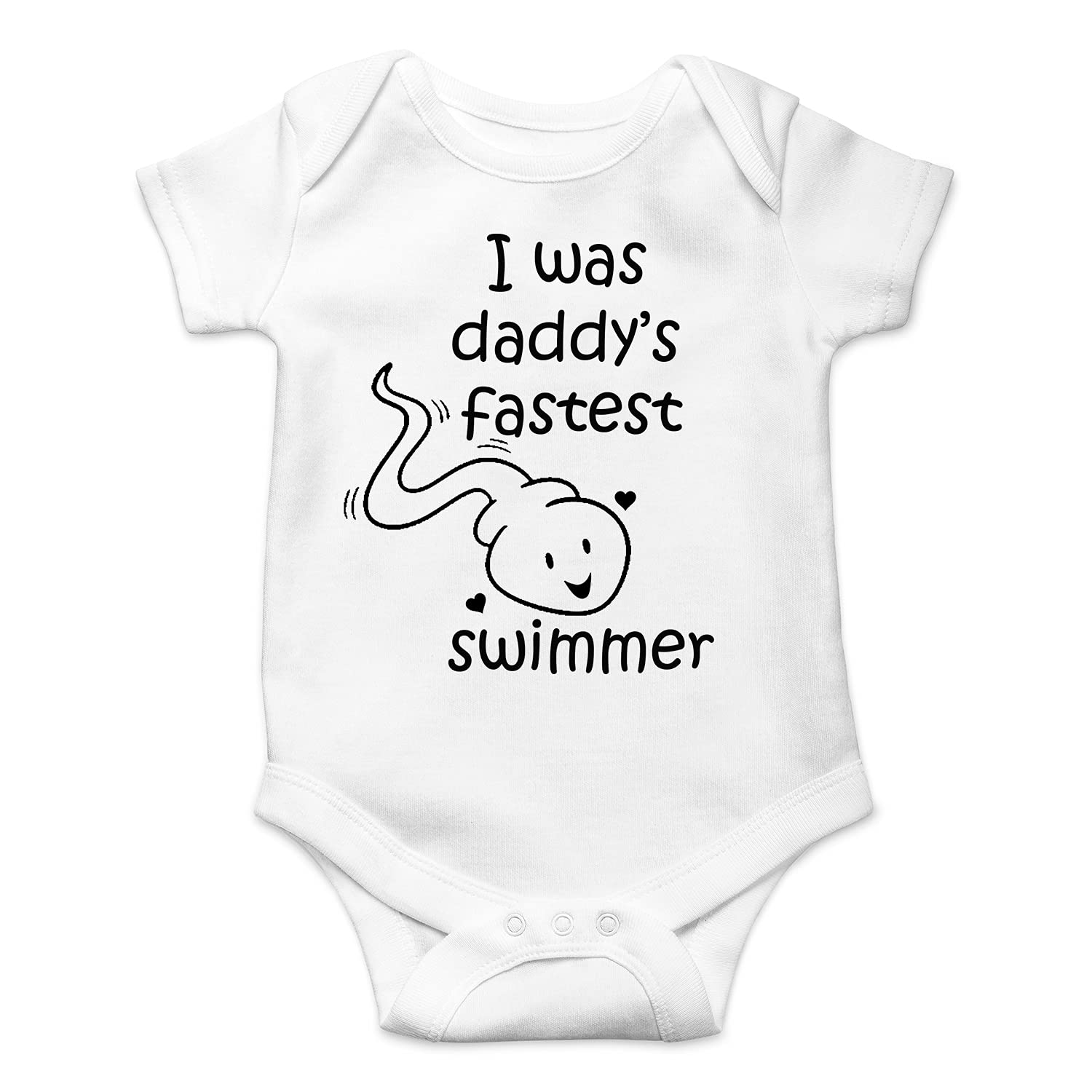 Funny Baby Boy Romper - Fastest Swimmer Bodysuit for Newborns - Perfect for Family Photos & Playtime