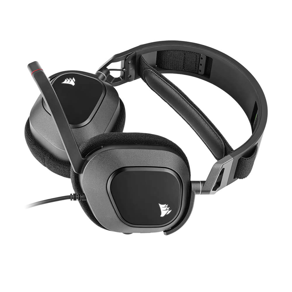 Corsair HS80 RGB USB Gaming Headset with Noise Cancellation - Black | Wireless PC Headphones for Streaming, Esports & Online Gaming