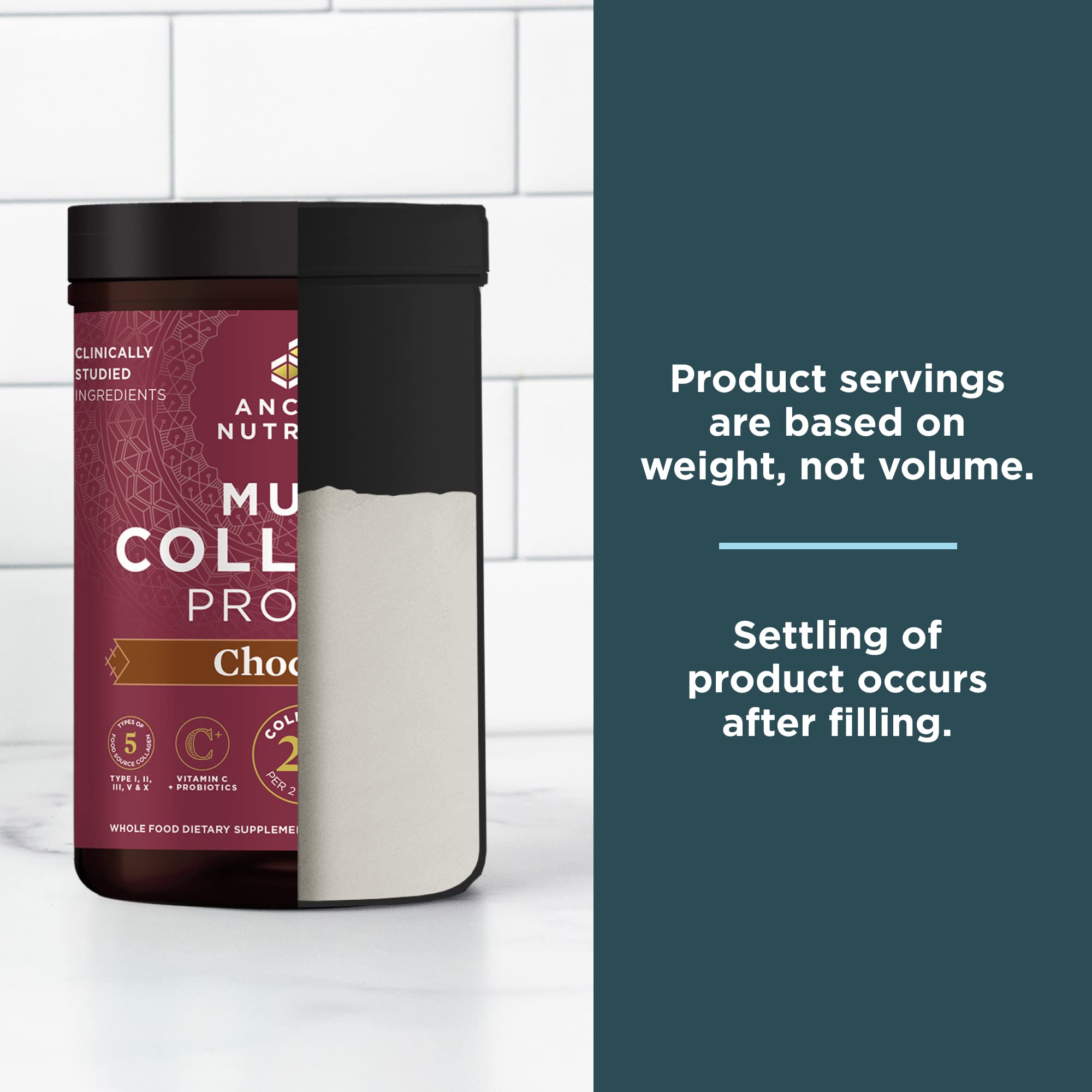 Ancient Nutrition Multi Collagen Protein Powder - Chocolate Flavor, 16.65oz (45 Servings) with Hydrolyzed Collagen Peptides & Vitamin C for Skin, Nails & Gut Health | Supports Joint Recovery, Post-Workout Muscle Repair & Healthy Aging