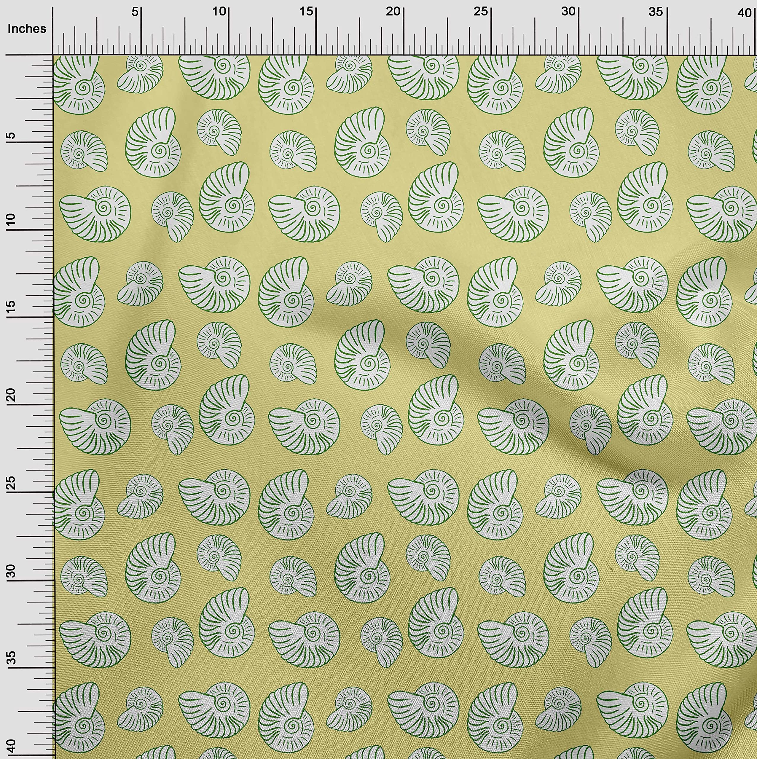 oneOone Velvet Lime Fabric - 58 Inch Wide Printed Nautical Sewing Material for DIY Clothing & Home Decor | Perfect for Dresses, Curtains, and Craft Projects