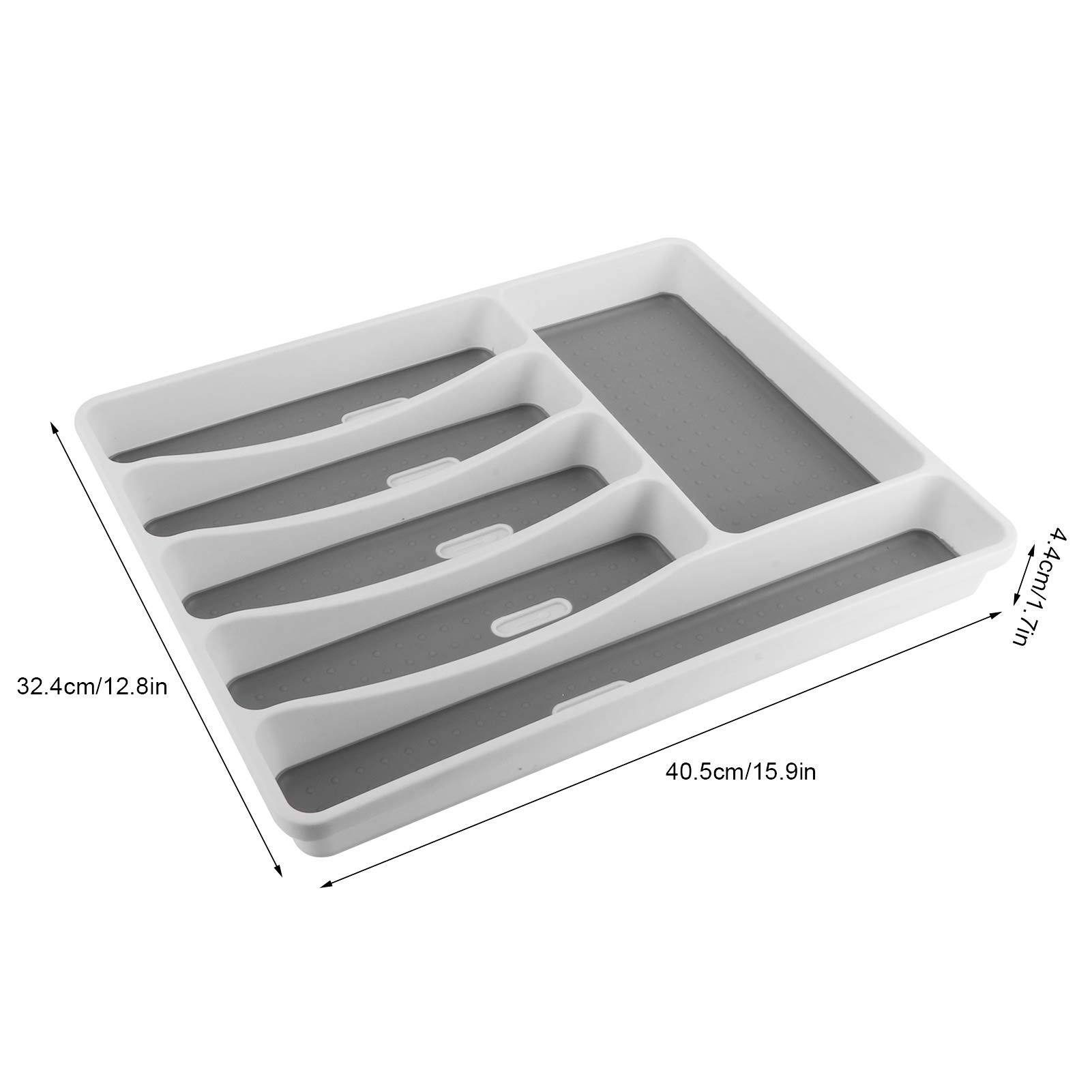 Premium Silverware Organizer Box - 15.9x12.8x1.7 Inch Cutlery Tray for Knives, Forks & Kitchen Utensils | Durable Storage Solution for Kitchen, Bathroom, Bedroom, Craft Room & Office | Perfect for Home Organization & Space Saving