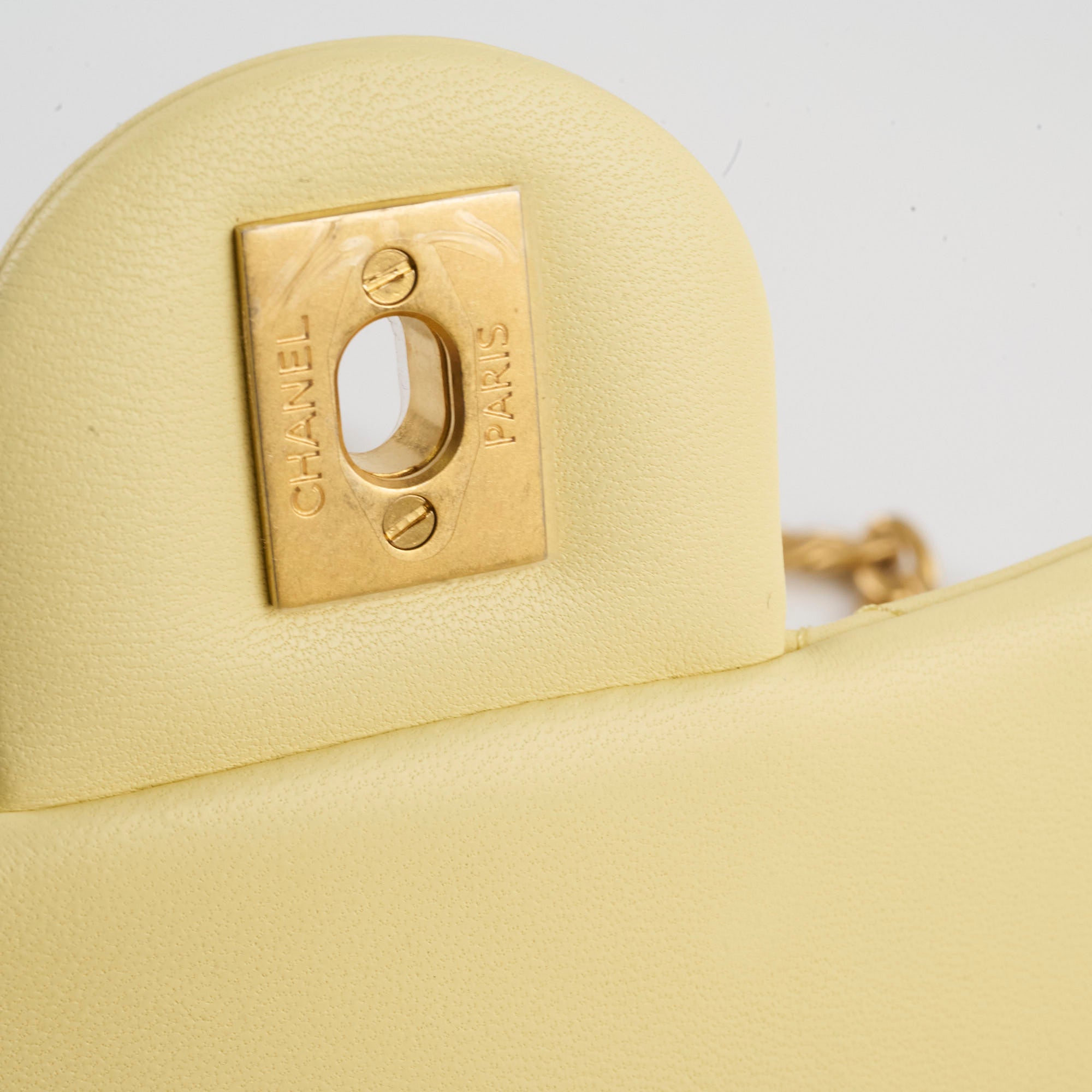 Chanel Mini Square Lambskin Camellia Crush Light Yellow Microchip Bag - Luxury Crossbody Purse for Women, Perfect for Date Night & Special Occasions