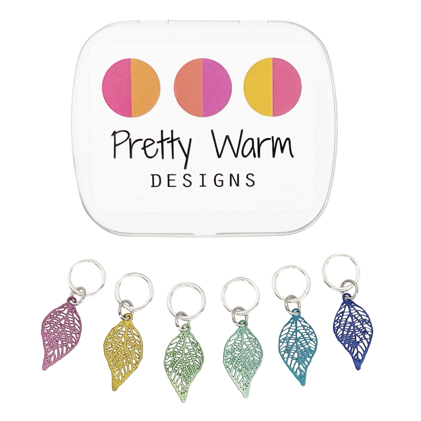 Fallen Leaves Knitting Stitch Markers Set with Storage Case | Handmade Filigree Metal Charm Markers | Smooth Snag-Free Stitch Counter Accessories | Perfect Gift for Knitters & Crocheters | Ideal for Counting Rows, Marking Patterns & Organizing Yarn Projects