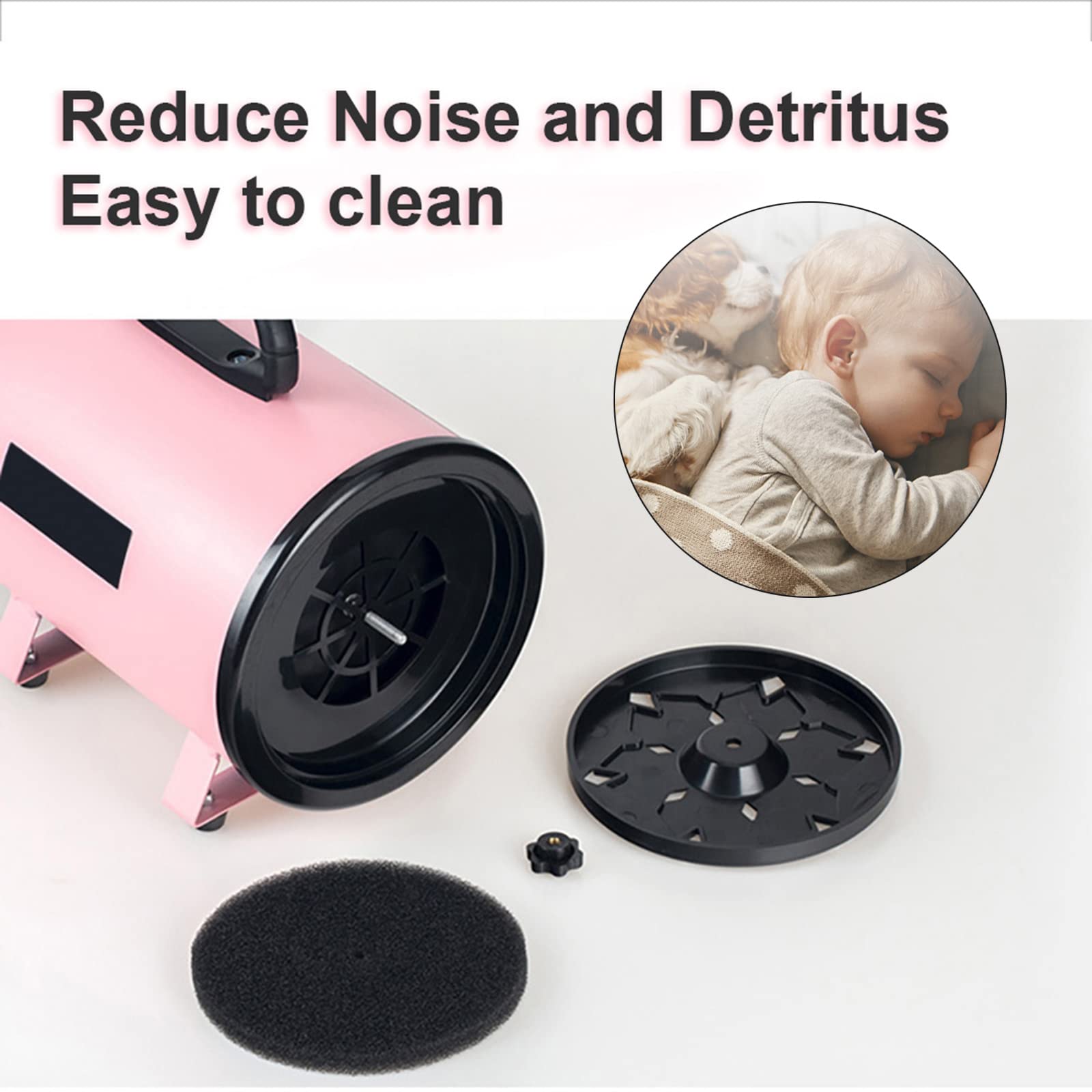 Professional Dog Dryer - High Velocity Pet Hair Dryer Blower with Noise Reduction & Adjustable Speed | Quick Grooming for Small, Medium & Large Dogs & Cats | Perfect for Post-Bath Drying & Professional Grooming Salons