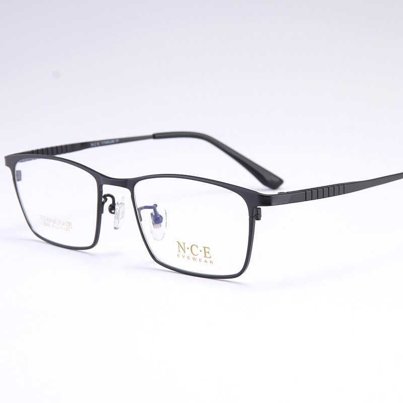 Bclear Men's Full Rim Square Titanium Eyeglasses Frame - Lightweight Durable My5000 for Work, Reading & Fashion