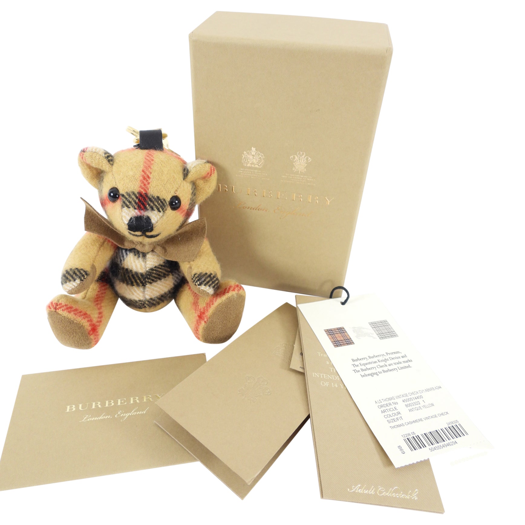 Burberry Thomas Nova Check Cashmere Bear Keychain - Luxury Designer Key Ring for Handbags & Accessories | Perfect Gift for Fashion Lovers & Collectors