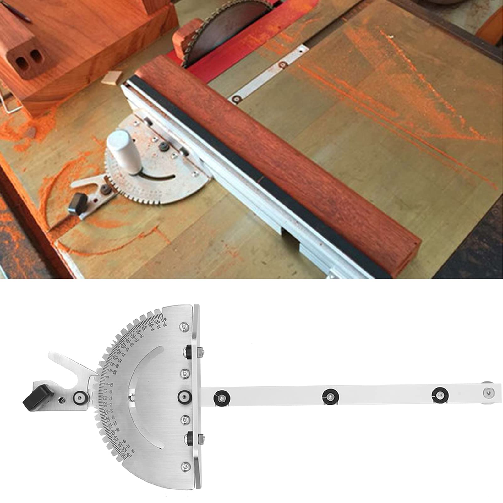 **Precision Aluminum Miter Gauge for Table Saw & Band Saw - Craftsman Woodworking Angle System - Perfect for Router Tables & DIY Projects**