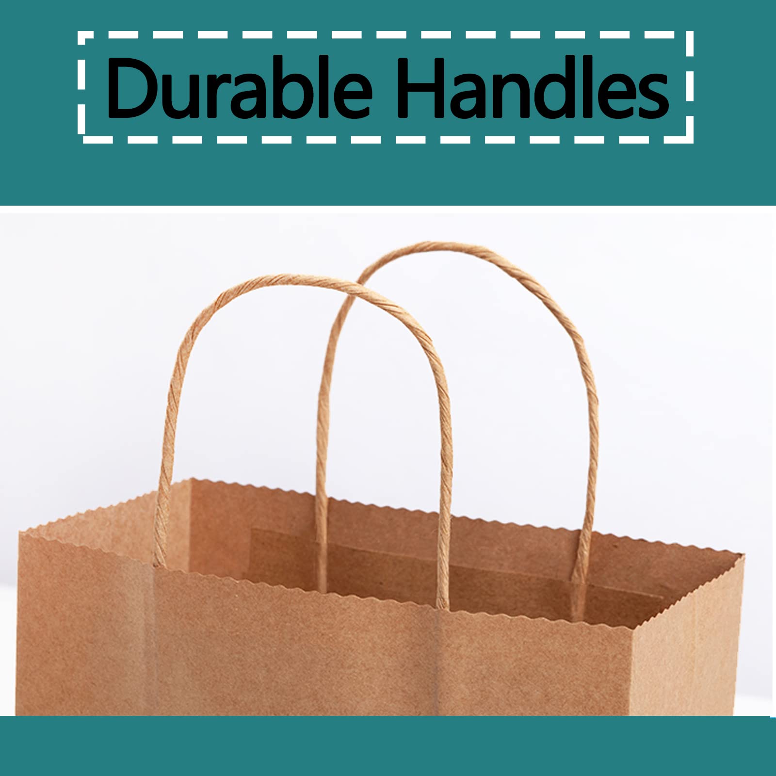100 Pcs Kraft Paper Gift Bags with Handles - 5-8x6x11 Inch Bulk Gift Bags for Christmas, Baby Showers, Thanksgiving, Halloween, Easter, Mother's Day & Weddings - Perfect for Party Favors, Gift Wrapping & Special Occasions