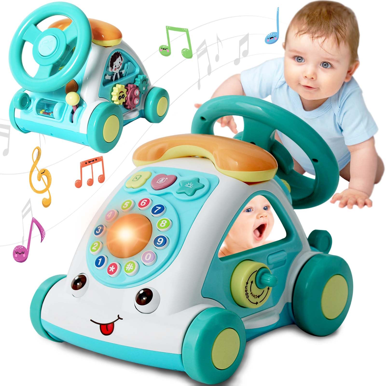 **Baoli Baby Toddler Crawling Toy - Interactive Steering Wheel with Music, Lights & Phone for Boys & Girls 6-18 Months | Early Learning Educational Toy for 1-2 Year Olds | Perfect Gift for Birthdays & Playtime**