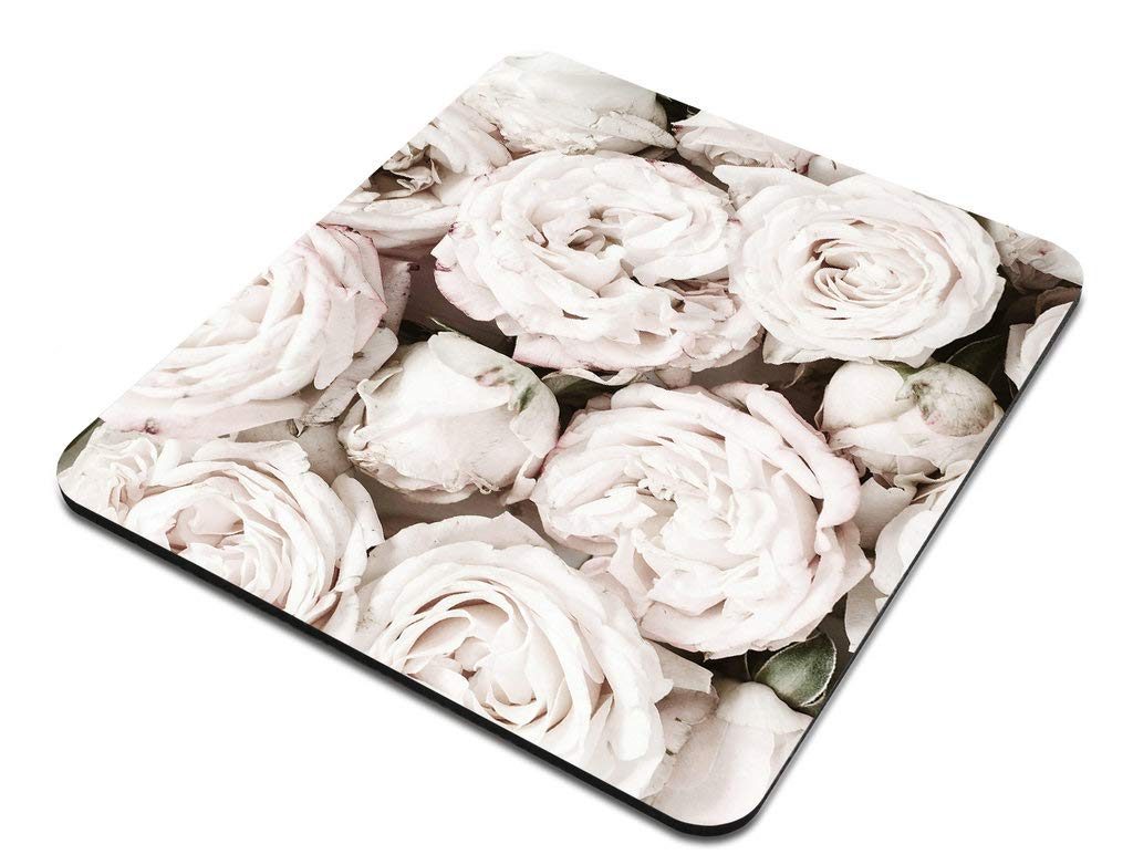 Floral Mouse Pad with Peonies Design - Non-Slip Rectangle Office Mousepad for Computer & Laptop - Perfect Desk Accessory for Work, Gaming & Home Office - Great Gift for Coworkers & New Job Present