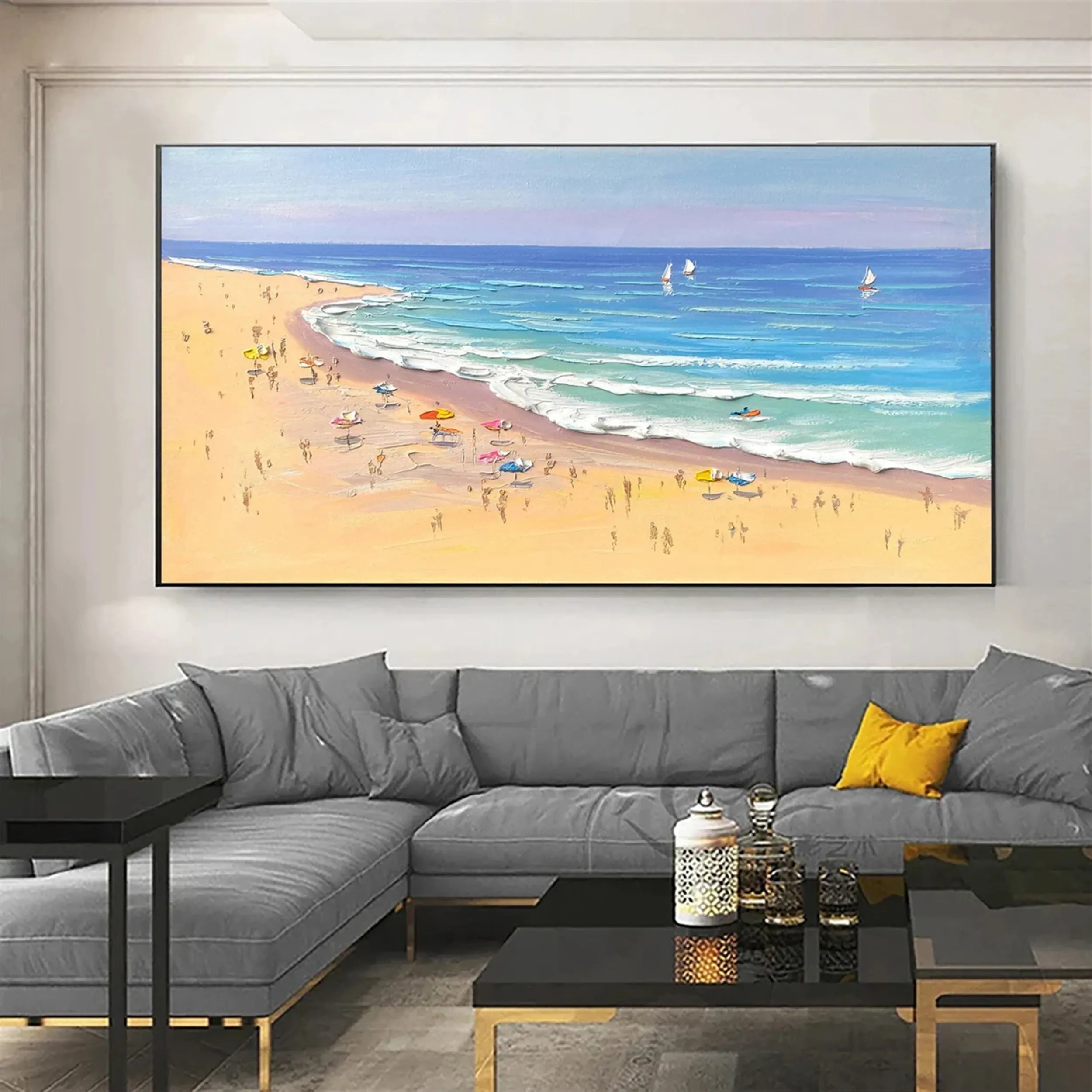 Ocean and Sky Painting #OS125 - Stunning Seascape Wall Art for Home, Office & Living Room Decor