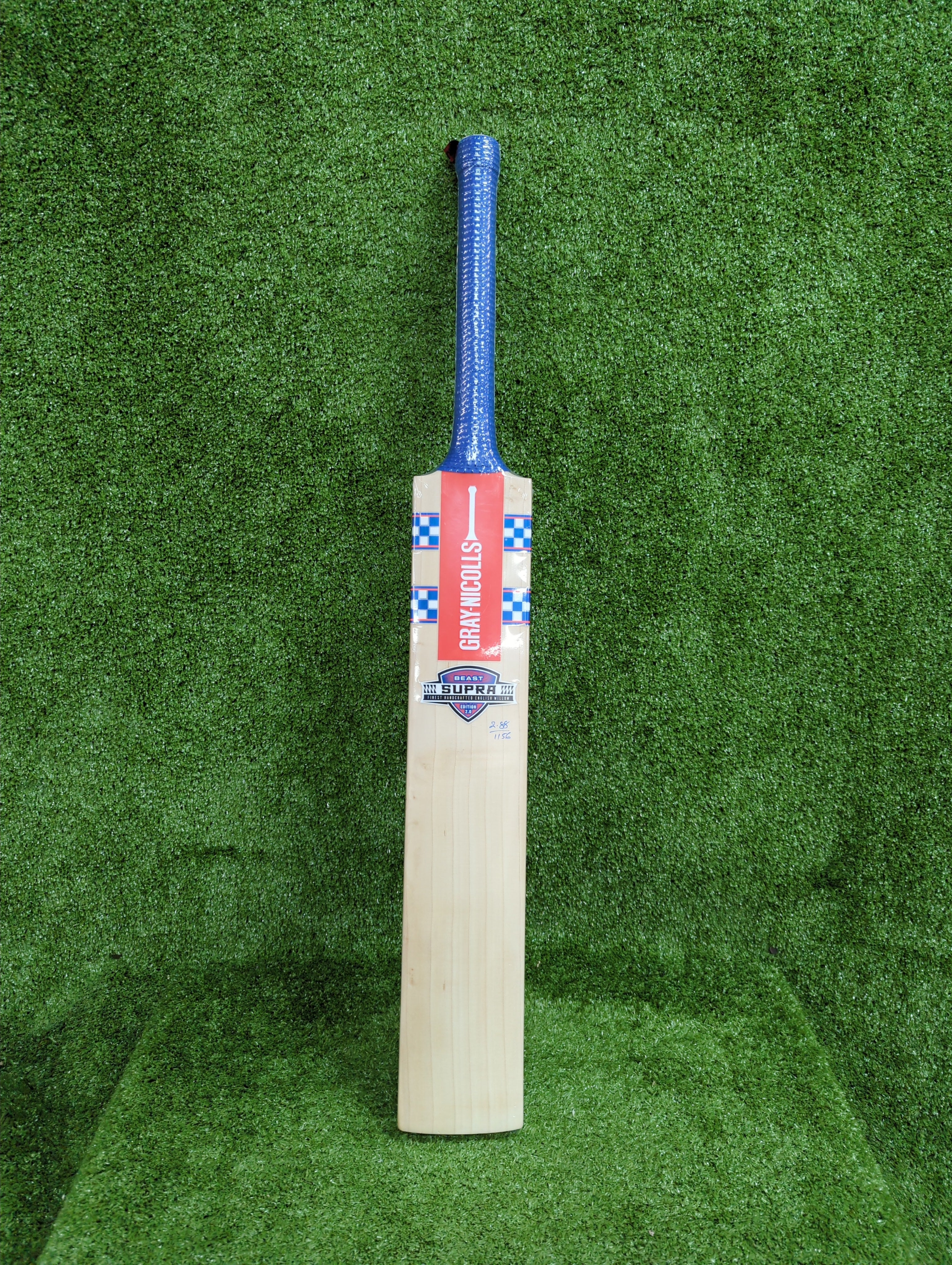 Gray Nicolls Supra Beast 2.0 Edition English Willow Cricket Bat - Premium Blue Sticker | Professional Cricket Equipment for Matches & Training