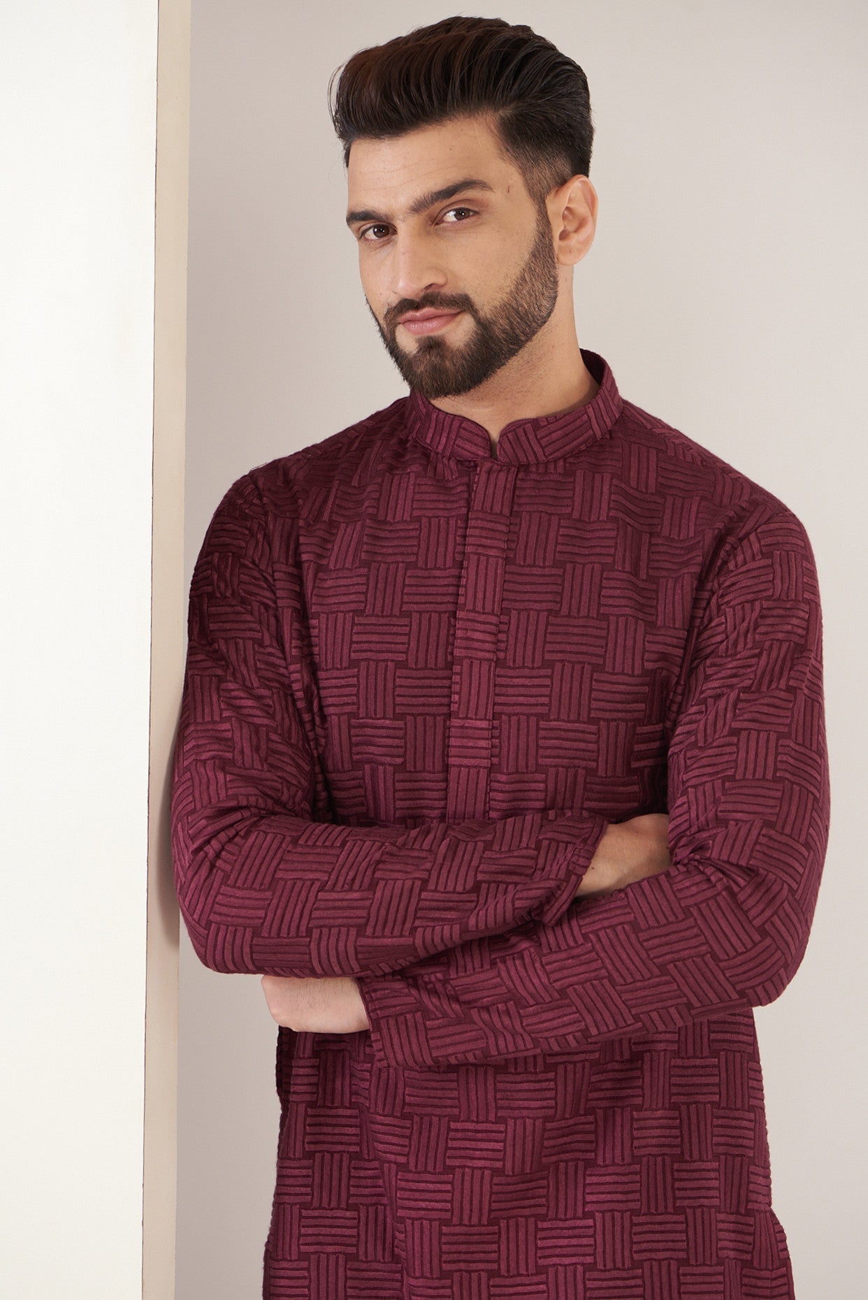 Elegant Maroon Embroidered Kurta for Women | Traditional Indian Thread Work Tunic | Perfect for Festivals, Weddings & Casual Wear