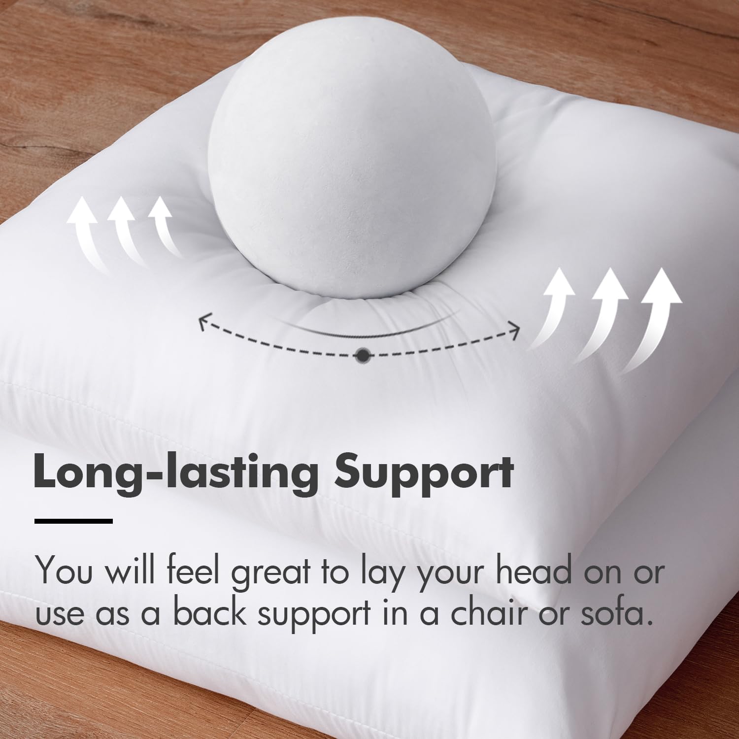 MIULEE Premium 12x12 Inch Throw Pillow Insert - Soft Pillow Stuffer for Decorative Cushions, Bed, Couch & Sofa - Perfect for Home Decor, Living Room Accent & Cozy Comfort