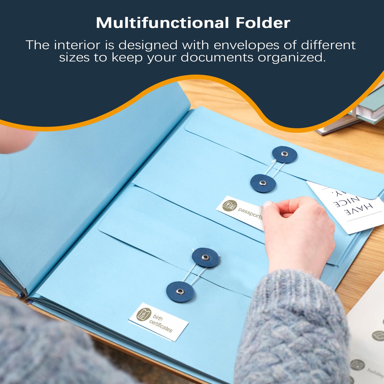 If I Die Binder Organizer - Document Folio with Pockets for Important Papers | Home, School & Office Supplies | Emergency Preparedness, Estate Planning & Missing Person Documentation (Blue)
