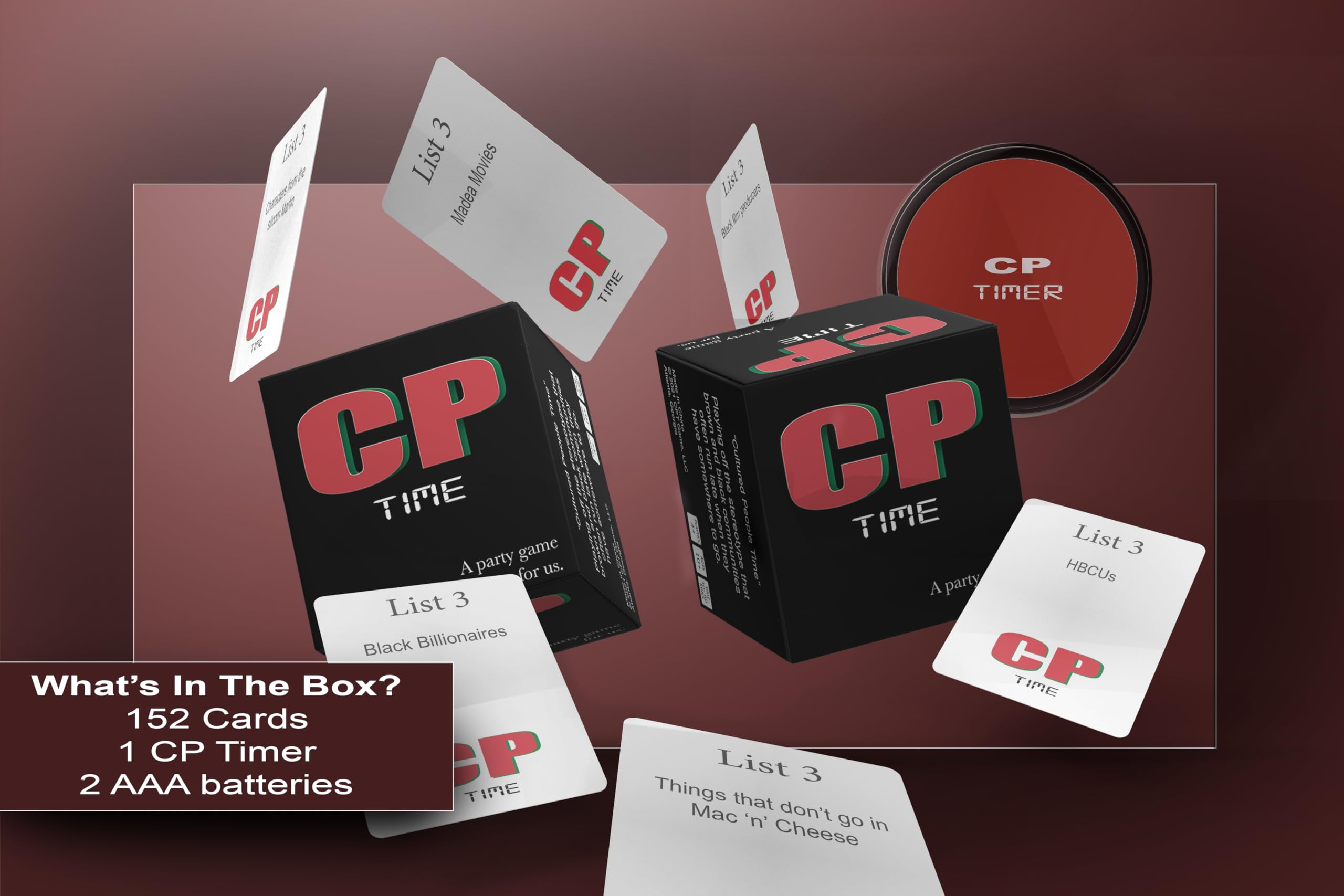 Beat The Timer! CpTime Party Card Game - Black Trivia Style with Multiple Categories: Pop Culture, Music & General Knowledge | Fun Group Game for Game Nights & Social Gatherings