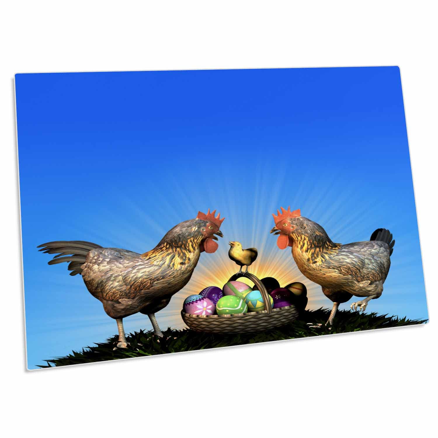 3dRose Easter Chickens Family and Basket Desk Pad Place Mats (dpd-43245-1) - Spring Table Decor, Holiday Dining Accessories for Easter Brunch & Home Decor