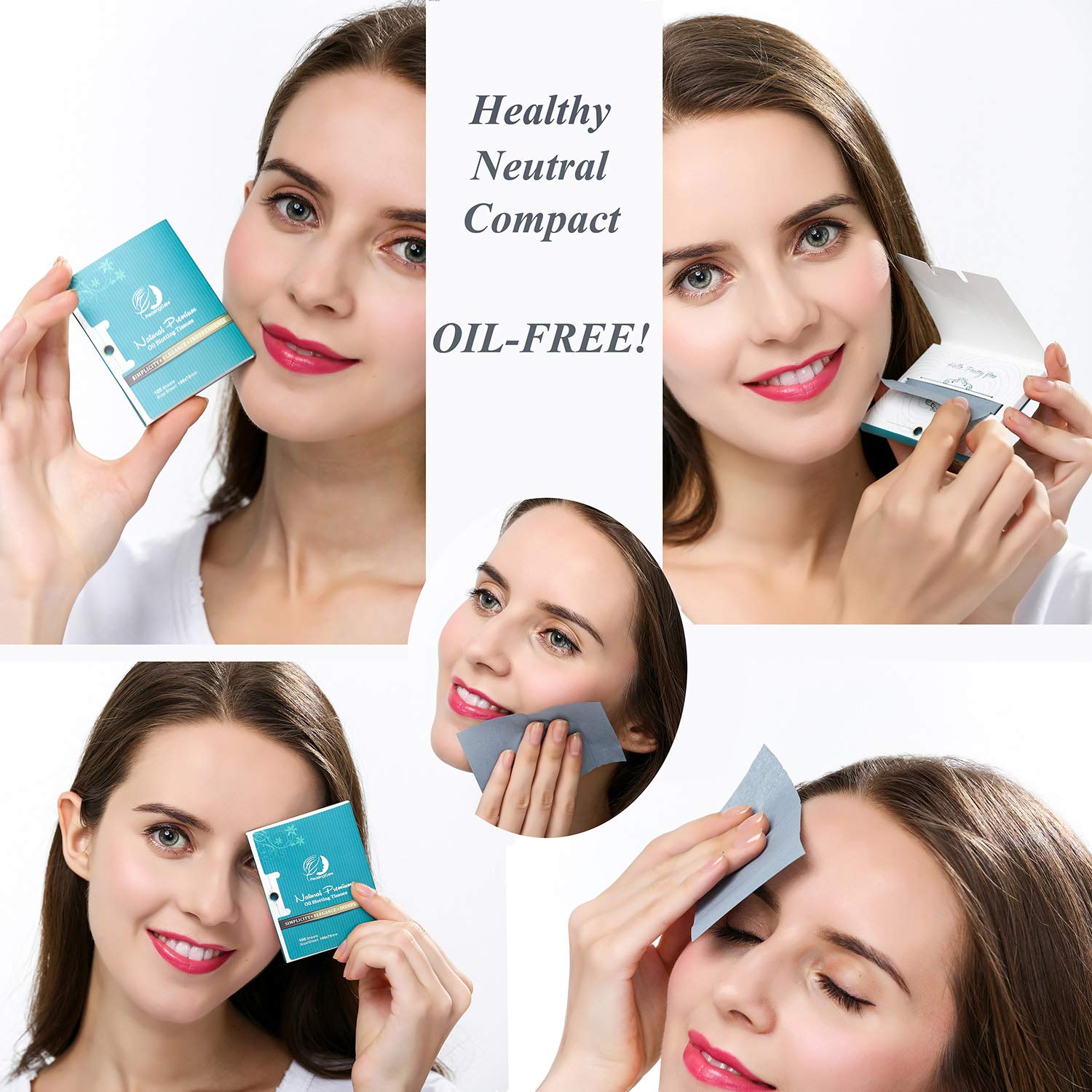 Natural Bamboo Charcoal Face Oil Blotting Paper - 100 Count Oil Absorbing Sheets for Shine Control | Premium Facial Blotting Papers for Oily Skin Care & Makeup Touch Ups | Portable for On-the-Go Use at Work, Gym, or Travel