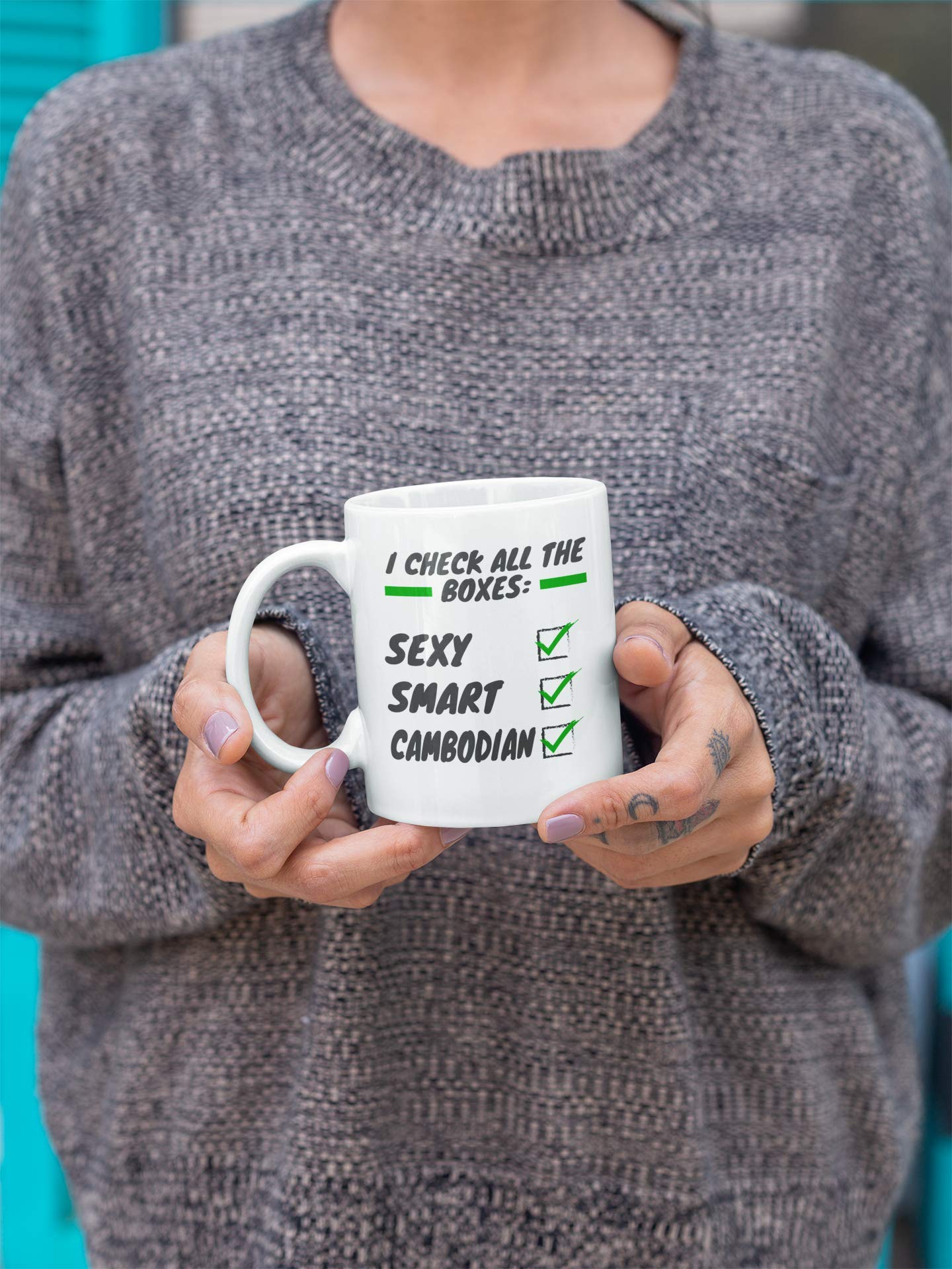 Premium Cambodian Coffee & Tea Mug - 15oz Ceramic Cup with Elegant Design, Perfect Souvenir from Cambodia | Ideal for Home, Office & Gifts