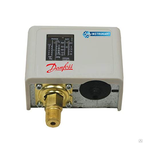 Danfoss KPI-35 Boiler Pressure Switch with Stainless Steel Reducer (-0.2 to 8 bar) - for Liquids, Gases & Steam Systems | Industrial Use in Compressors, Automotive & Power Plants | Reliable Pressure Control Solution