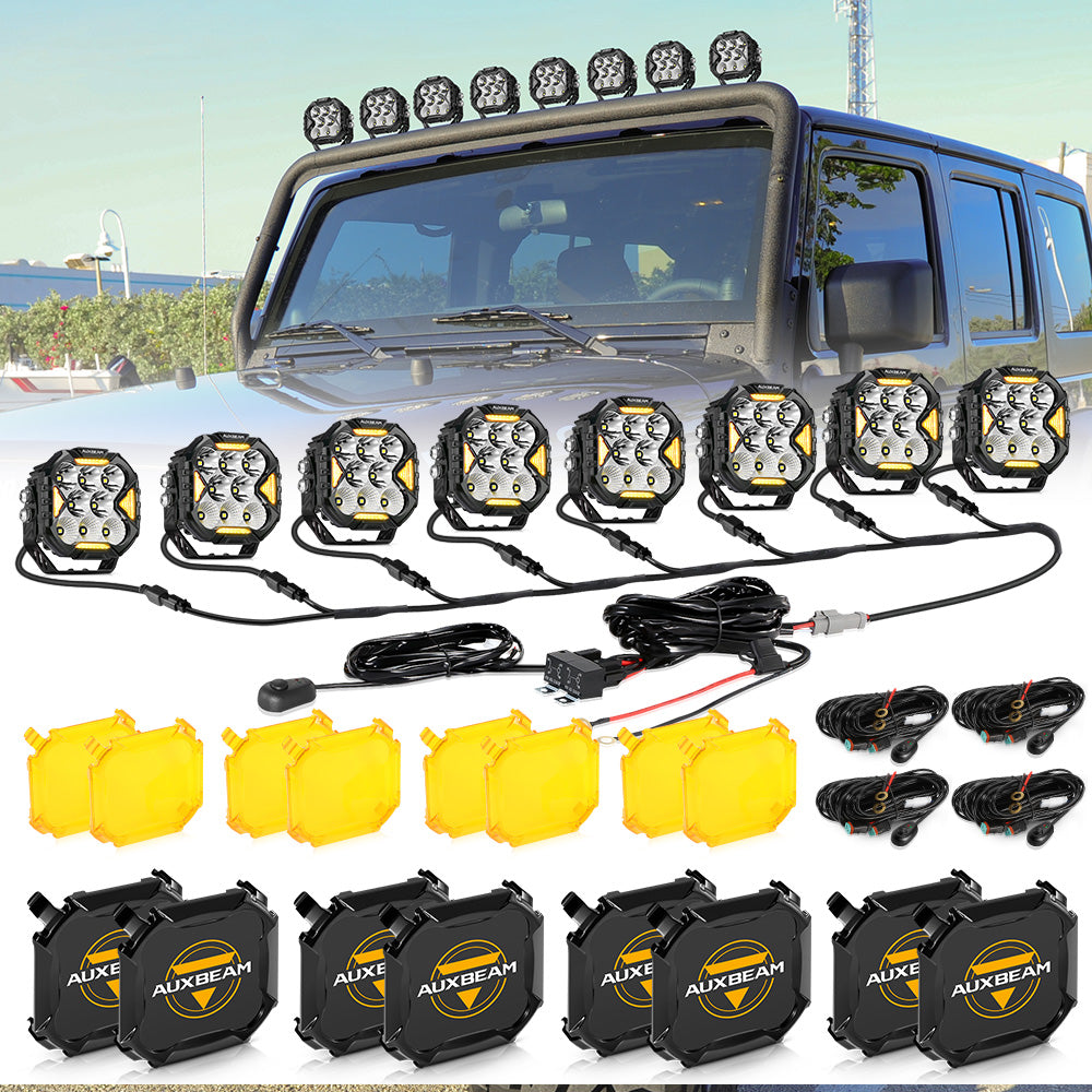 CUBE Z Series 4 Inch LED Pod Lights - White DRL & Amber Turn Signal Off-Road Lighting for Trucks, ATVs, UTVs - Perfect for Night Off-Roading, Camping & Emergency Vehicles