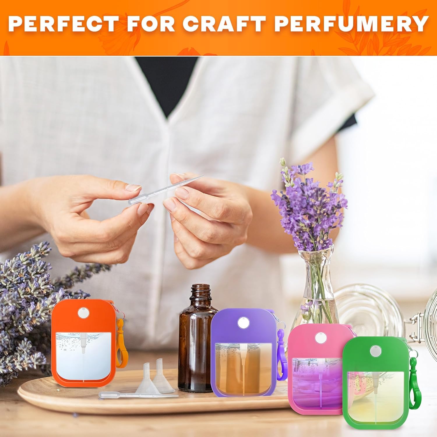 Cheekee 50ml Refillable Travel Spray Bottles - Ultra Thin Portable Design - 2 Pack Multi Color for Toiletries, Hand Sanitizer, Perfume & Essential Oils - Perfect for Airplane Carry-On, Gym Bag & Daily Skincare Routine