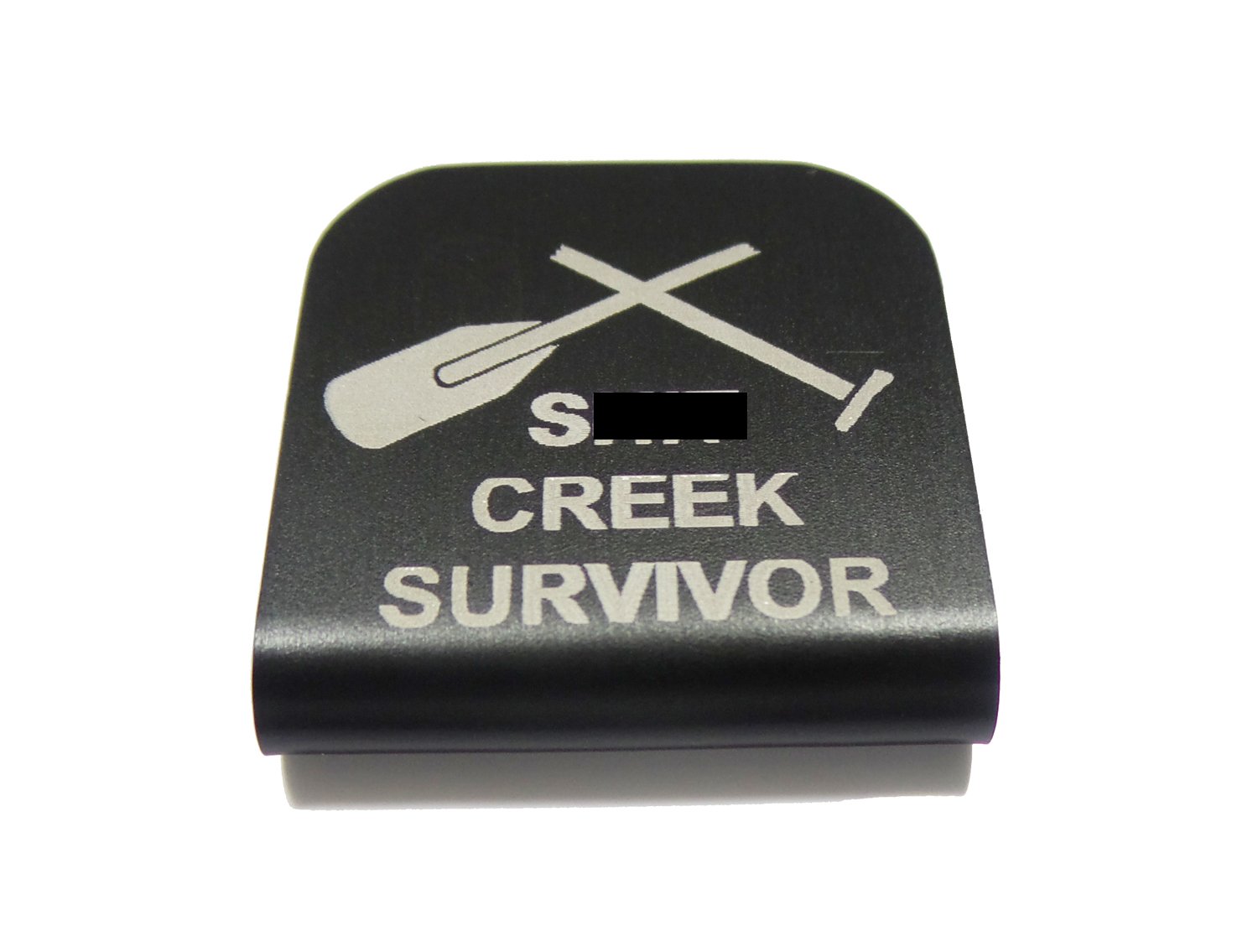 Sh** Creek Survivor Morale Patch Hat Clip - Tactical Hook & Loop Fastener for Military Caps (Black) - Perfect for Outdoor, Airsoft & Military Enthusiasts