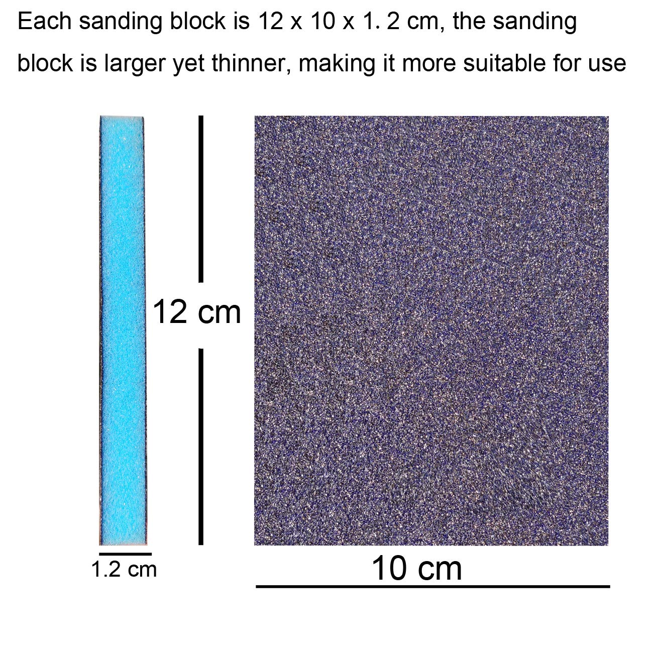 12 Pack 220 Grit Superfine Grade Sanding Blocks - Washable & Reusable Sanding Sponge for Wood, Metal & Brush Pots - Perfect for DIY Projects, Furniture Refinishing & Crafting