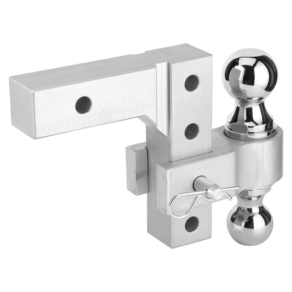 Adjustable 6-Inch Trailer Drop Hitch with Dual Ball Mount - Heavy Duty Towing Accessory for Trucks & SUVs - Perfect for Off-Road Adventures, Camping & Hauling Trailers