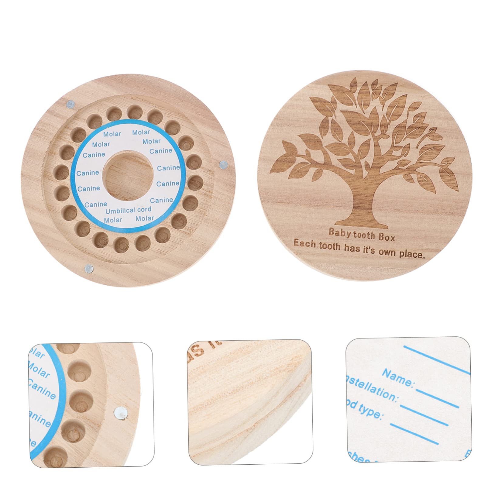 **ifundom Wooden Baby Teeth Keepsake Box - Organizer for Lost Teeth, First Tooth & Milestone Memories - Perfect Baby Shower Gift & Childhood Memento Storage**    *(Use Case: Safely store baby's lost teeth, first tooth, or milestone keepsakes in this charming wooden box. Ideal for baby showers, memory preservation, and sentimental gift-giving.)*