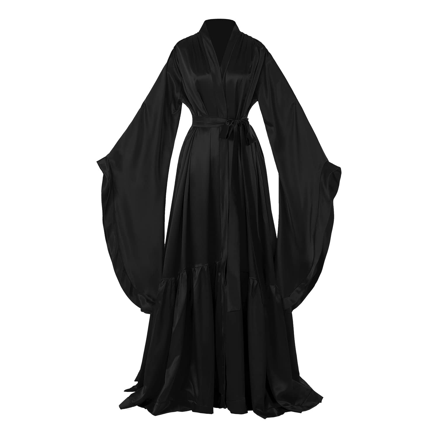 Elegant Women's Silk Bridal Robe - Old Hollywood Style Maternity Photoshoot Lingerie Cover Up & Nightgown | Perfect for Wedding Morning, Boudoir Photo Shoot & Luxury Homewear