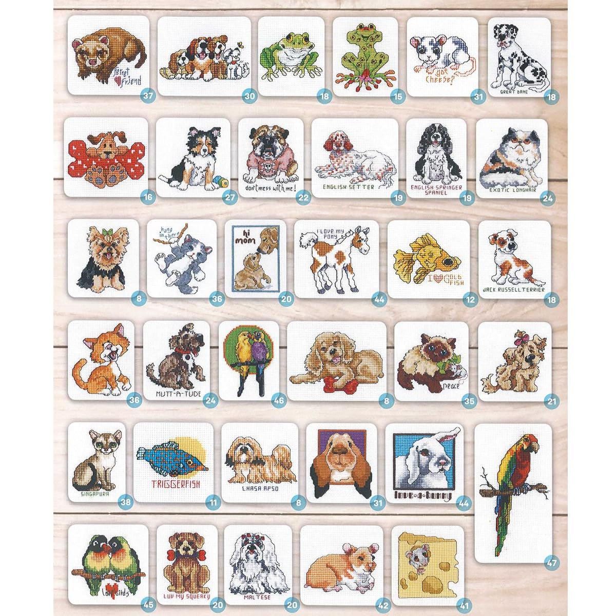 Leisure Arts Cross Stitch Luvable Pets Book - 50+ Adorable Pet Patterns for Beginners & Experts | Perfect for DIY Home Decor, Gifts & Craft Projects