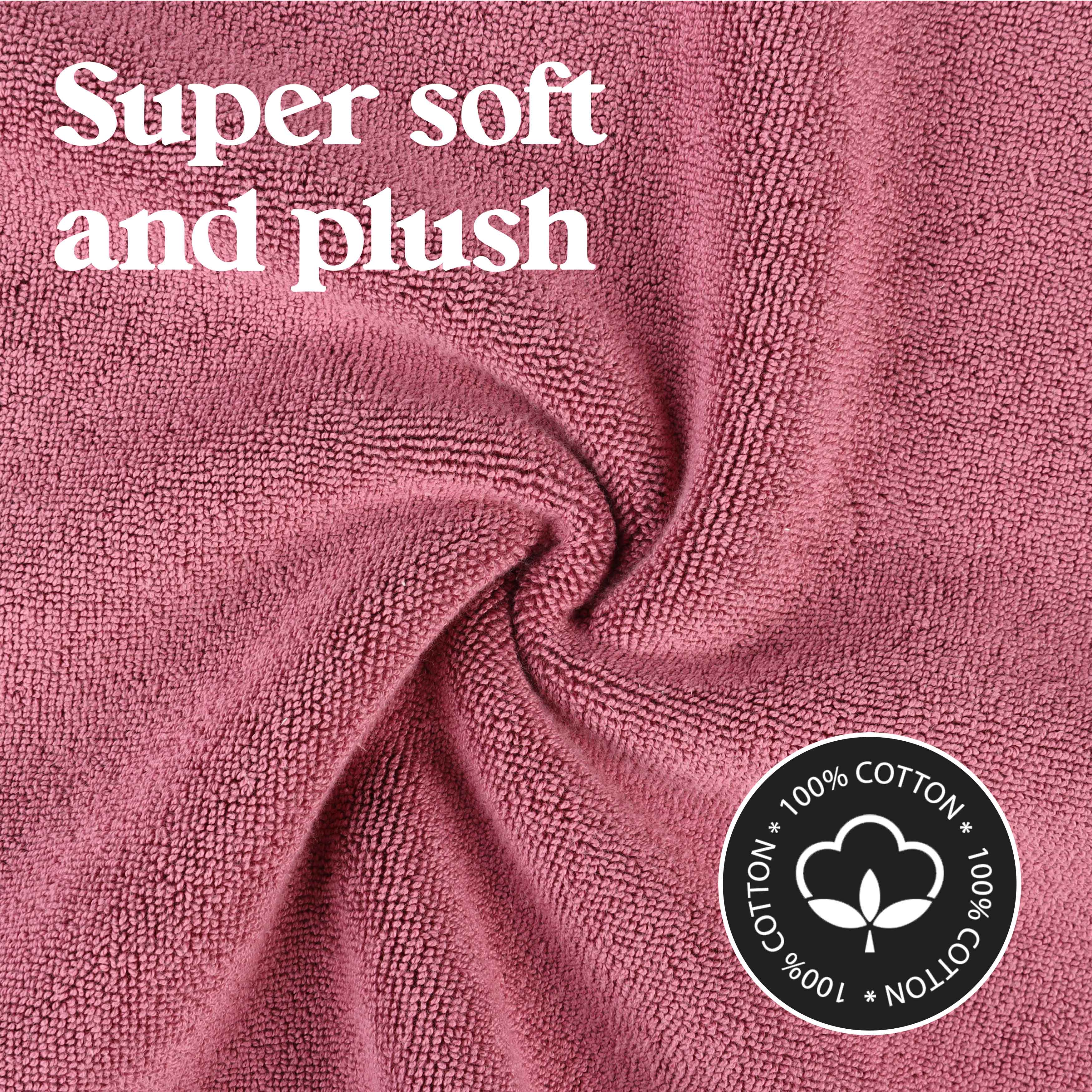 Premium Cotton Modern Geometric Border Bath Mat Set of 2 - Ultra Absorbent, Non-Slip, Quick Dry Bathroom Rug for Bath, Shower & Vanity Area