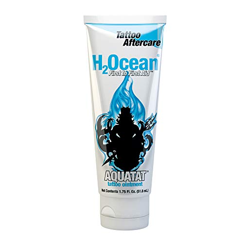 H2Ocean Aquatat Tattoo Aftercare Healing Ointment - Tattoo Lotion & Moisturizer Cream for New Tattoos - 1.75 Oz - Perfect for Tattoo Healing, Protection & Skin Hydration After Inking