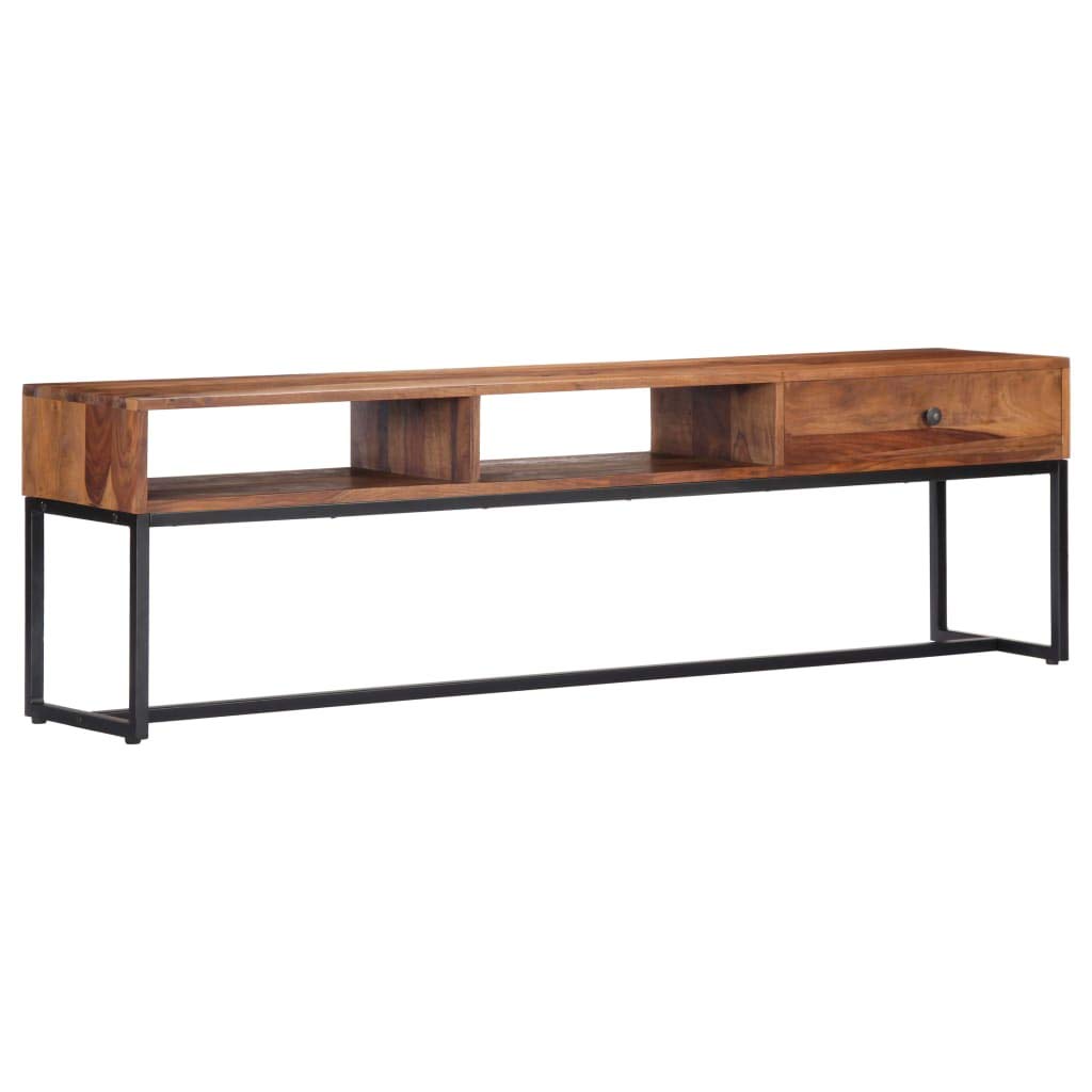 Estink TV Stand with Storage - Natural & Black Wooden Entertainment Center for Living Room, Bedroom - Holds TV, Gaming Consoles, Media Devices