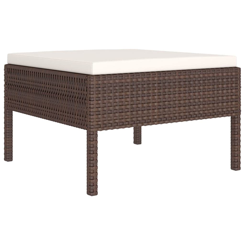vidaXL 6-Piece Poly Rattan Patio Lounge Set with Comfortable Cushions - Weather-Resistant Outdoor Furniture in Brown/Cream White - Perfect for Garden, Poolside & Backyard Relaxation