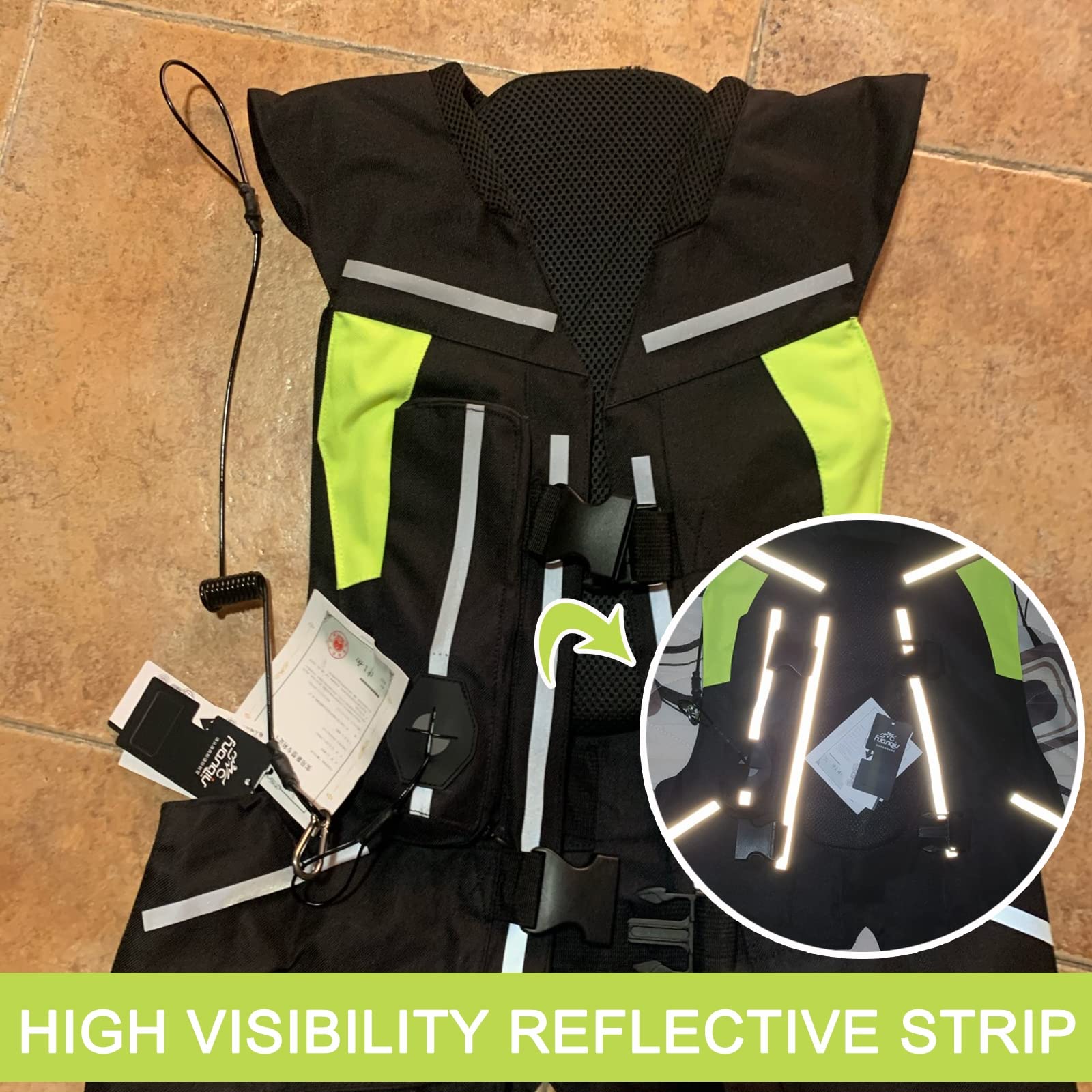 Motorcycle Airbag Vest for Men & Women - CE Certified Motocross Airbag Jacket with Reflective Strips for Safety | Riding Gear for Street & Off-Road Motorcycles | Perfect for Commuting, Racing & Adventure Tours