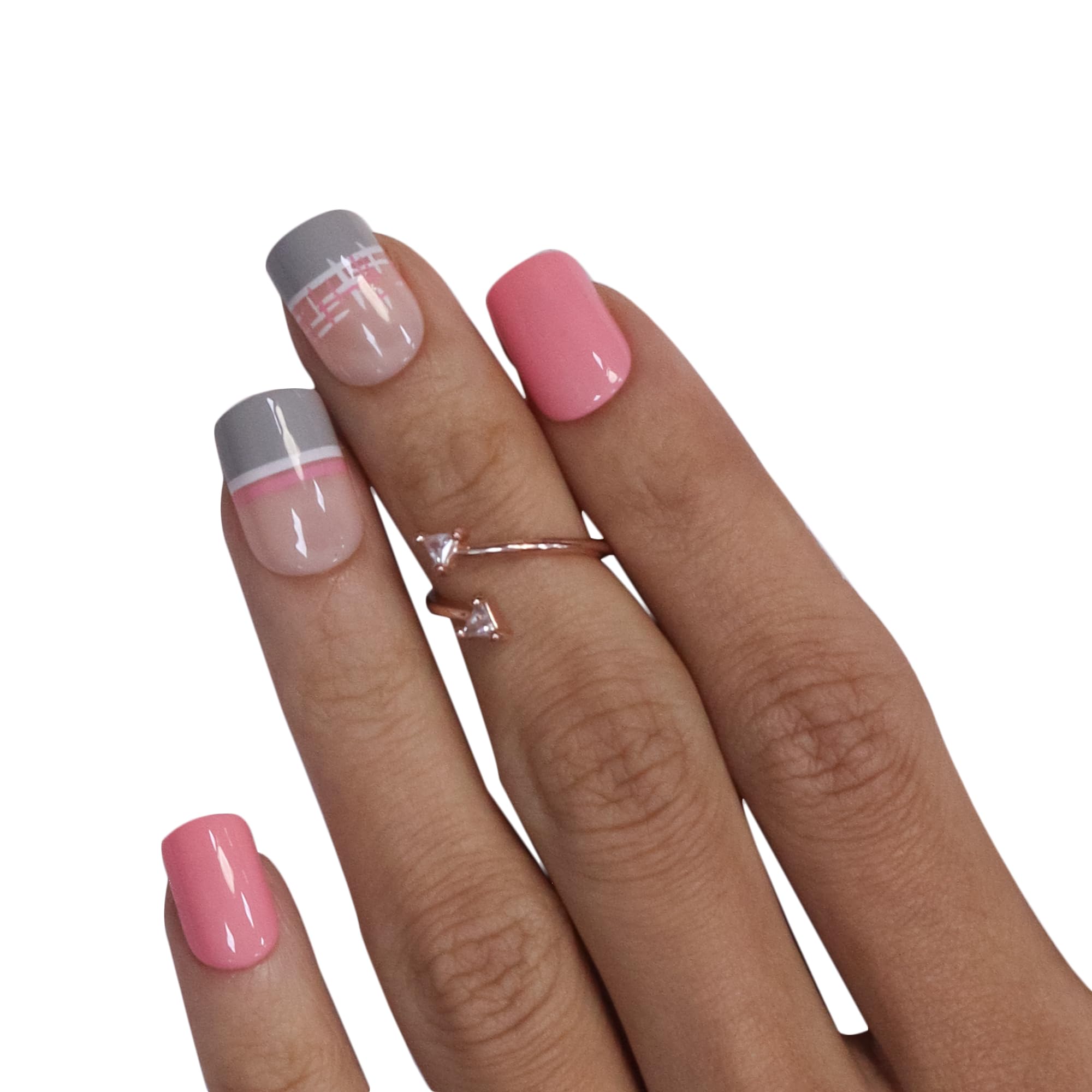 12 Pcs Printed False Nails Kit for Women - Cute Multicolor Artificial Nails with Nail Glue & Stickers | Perfect for Parties, Weddings, and Everyday Nail Art Designs (BFN531CN)