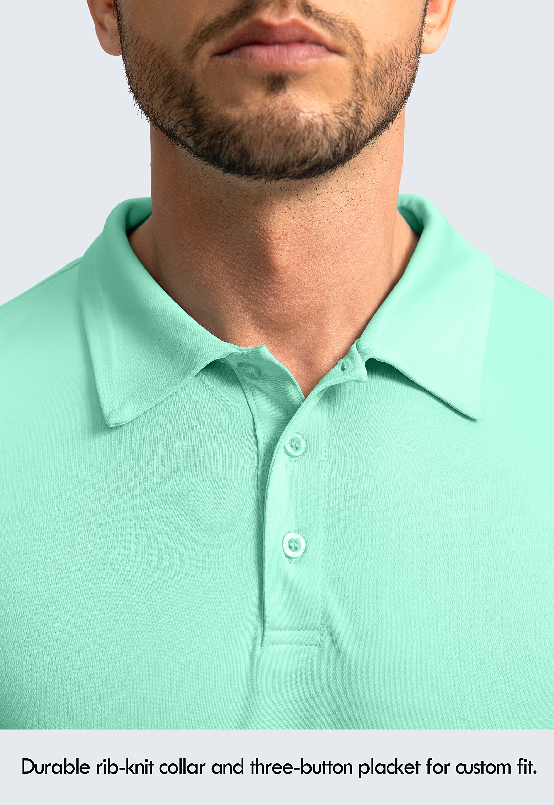 Men's Long Sleeve Polo Shirt - UPF 50+ Sun Protection Golf Shirt | Lightweight & Breathable for Golf, Work, Fishing & Outdoor Activities | Moisture Wicking & UV Protection Performance Shirt