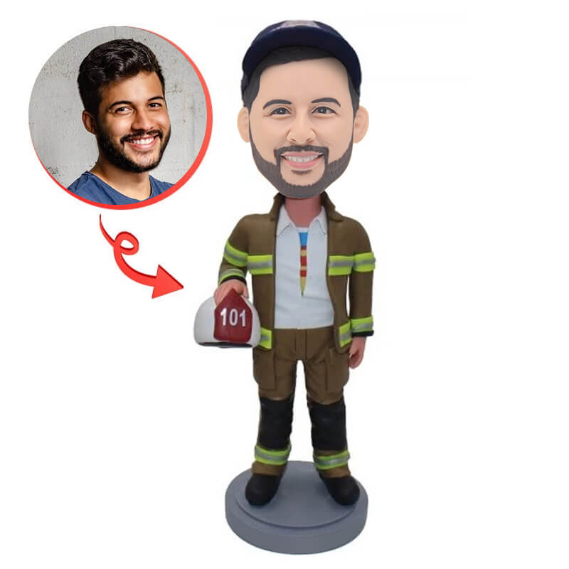 Custom Fireman Bobbleheads - Personalized Firefighter Figurines for Gifts, Collectibles & Office Decor | Perfect for Firefighter Appreciation, Retirement & Special Occasions
