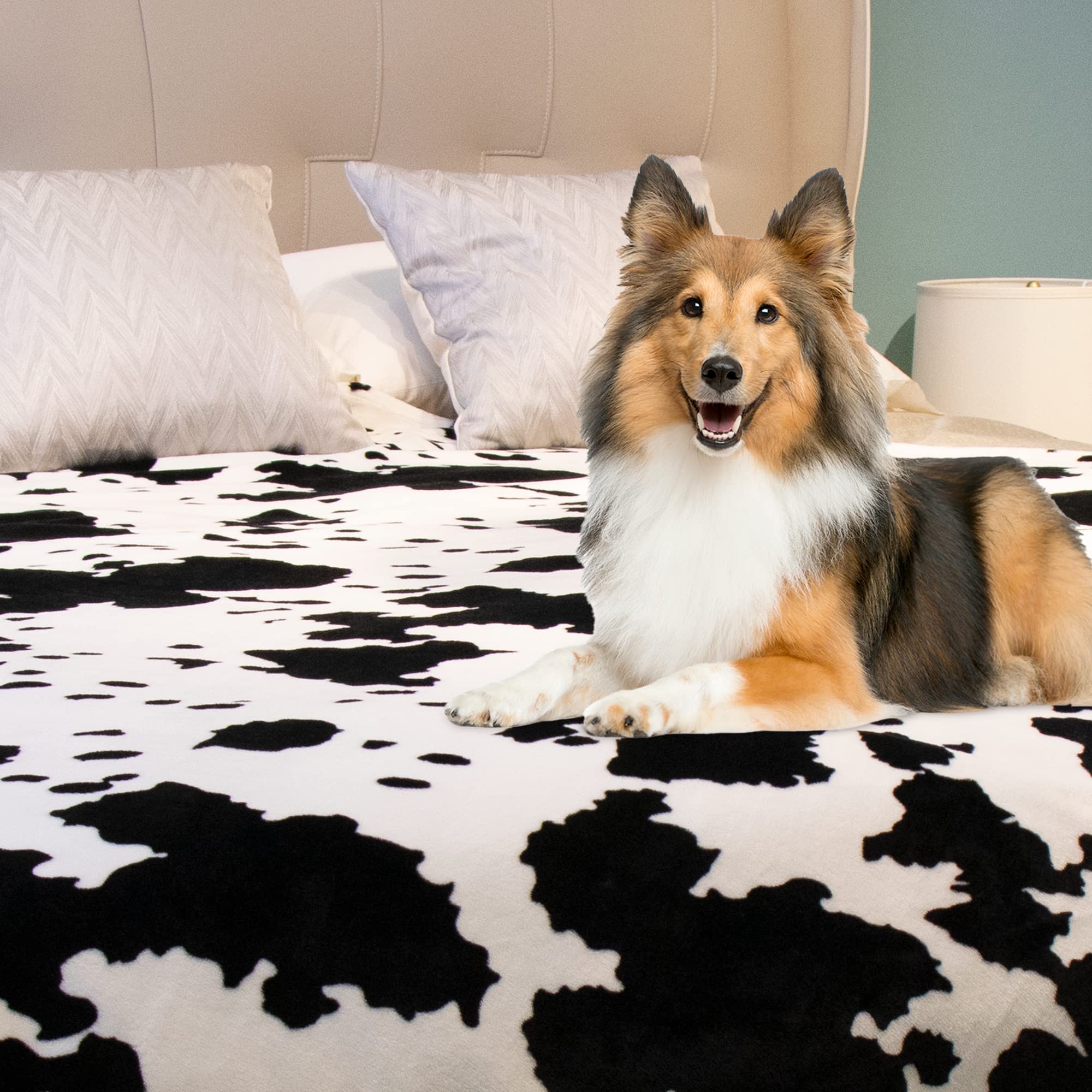 Soft & Warm Cow Print Fleece Blanket - Twin Size 60x80 Inch Cozy Flannel Throw for Bed, Couch & Sofa - Lightweight Fuzzy Blanket for Valentine's Day, Mother's Day & Father's Day Gifts - Perfect for Home Decor, Movie Nights & Winter Snuggling