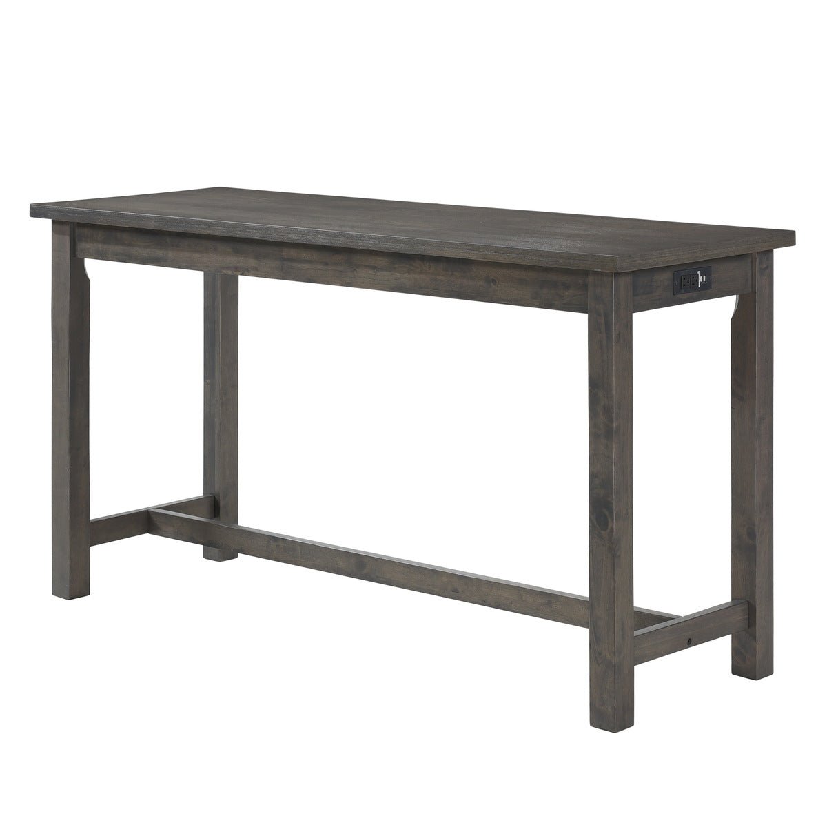 Modern Grey Counter Height Dining Table with Built-in USB Charging Ports - Perfect for Small Spaces, Kitchens, and Breakfast Nooks