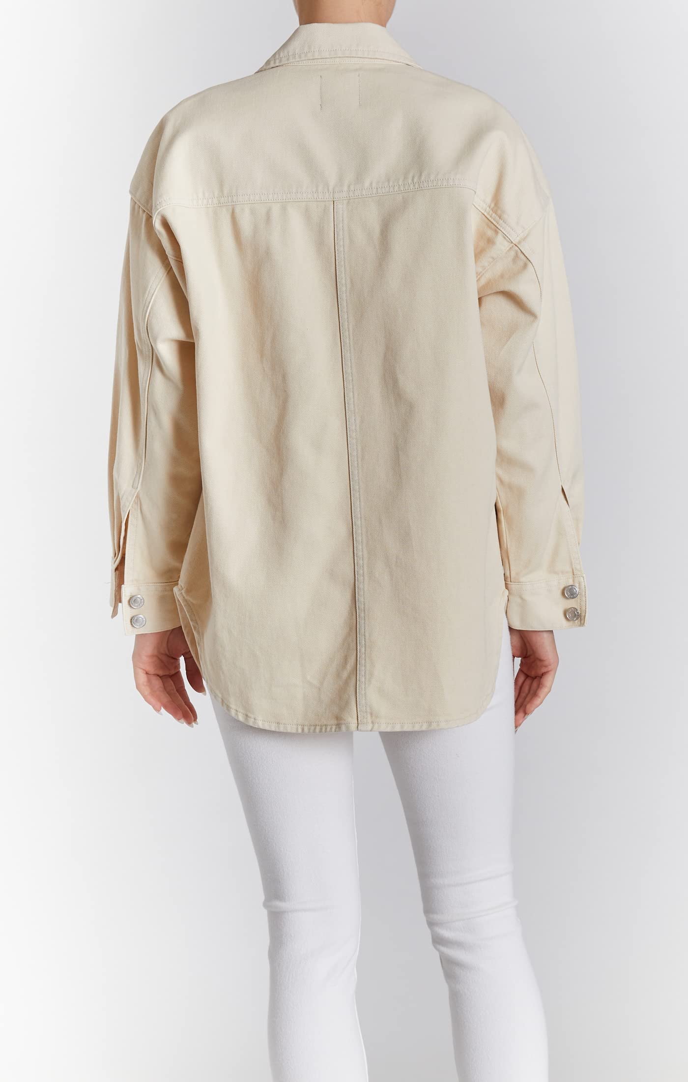 O A T NEW YORK Women's Luxury Denim Jacket Shacket - Long Sleeve Button Down Jacket for Women, Comfortable & Stylish Outerwear - Perfect for Casual Outings, Office Wear & Fall Layering
