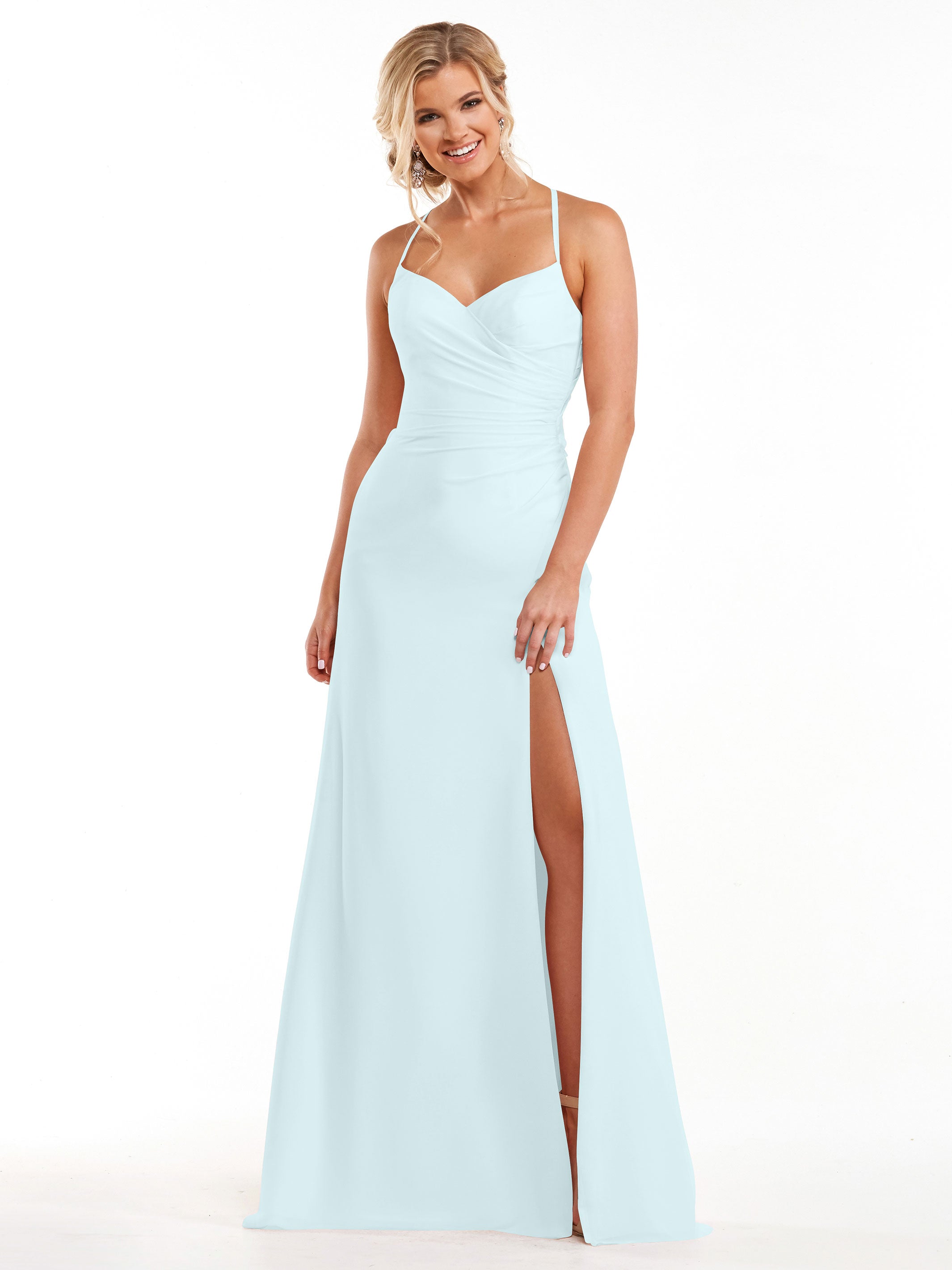 Elegant A-Line Chiffon Bridesmaid Dress with High Slit - Perfect for Weddings, Formal Events & Special Occasions
