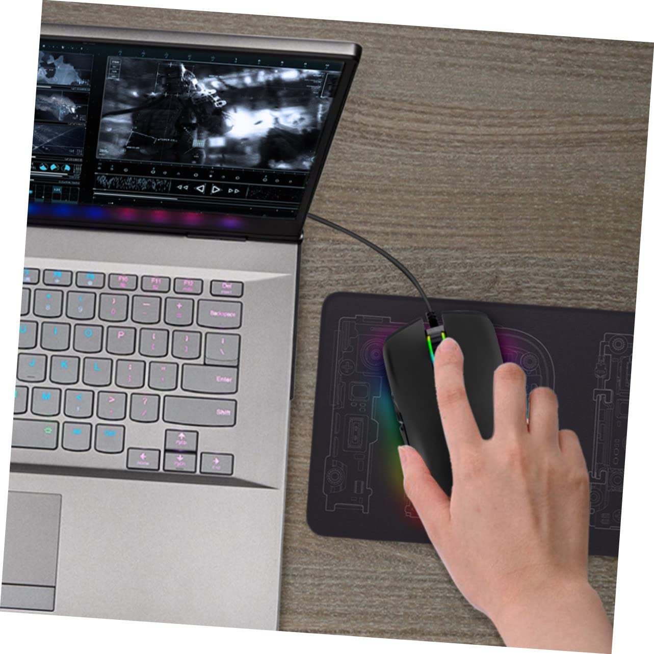 Gadpiparty RGB Backlit 7-Button Wired Gaming Mouse - 4 Adjustable DPI Settings, Ergonomic Design for PC & Laptop Gaming - Perfect for FPS, MOBA & MMO Games (Random Color)