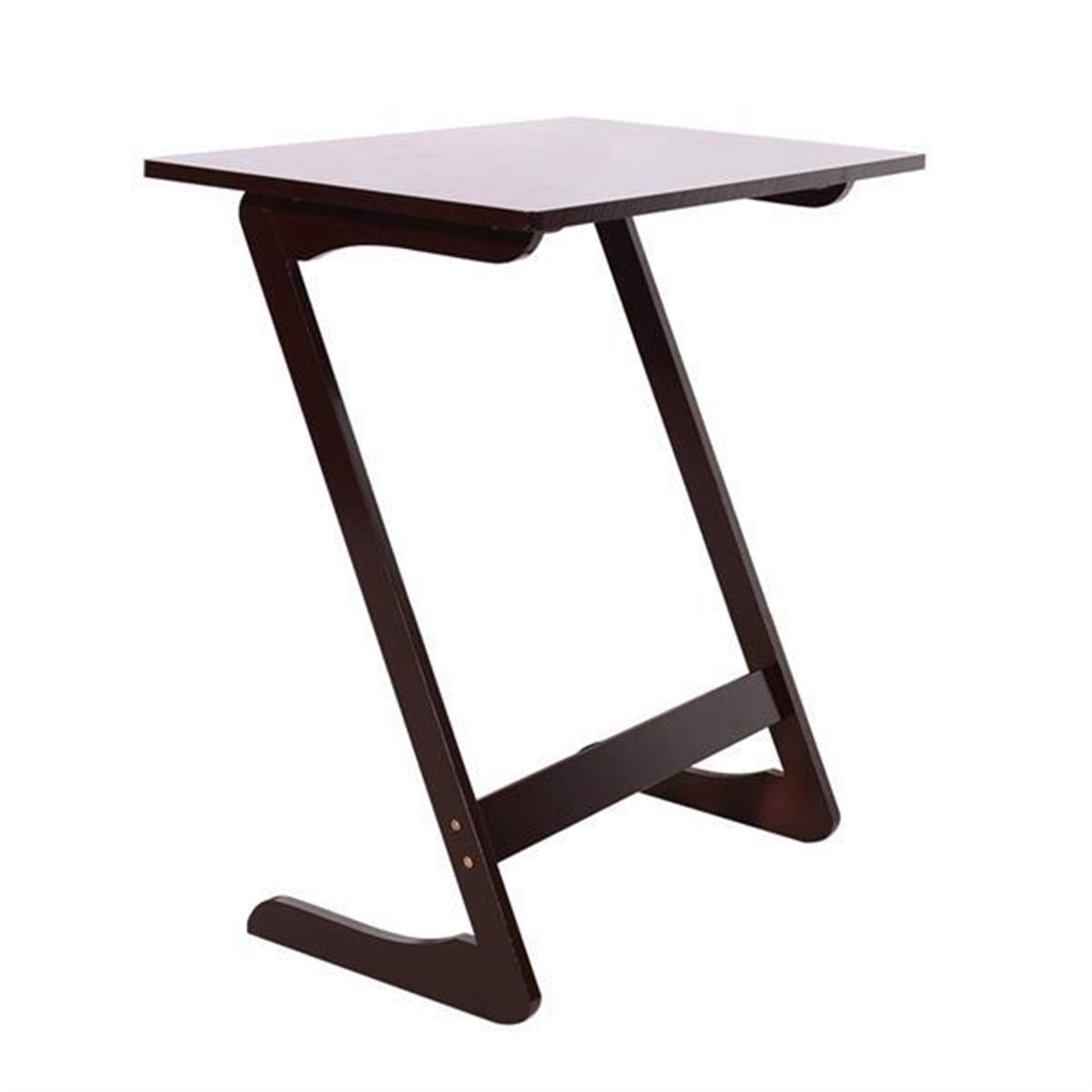 60x40x65cm Z-Shaped Bamboo Side Table - Foldable Coffee End Table, Sofa Couch Table, Bedside Nightstand, Living Room Snack Table - Natural Coffee Color for Home, Office & Outdoor Use