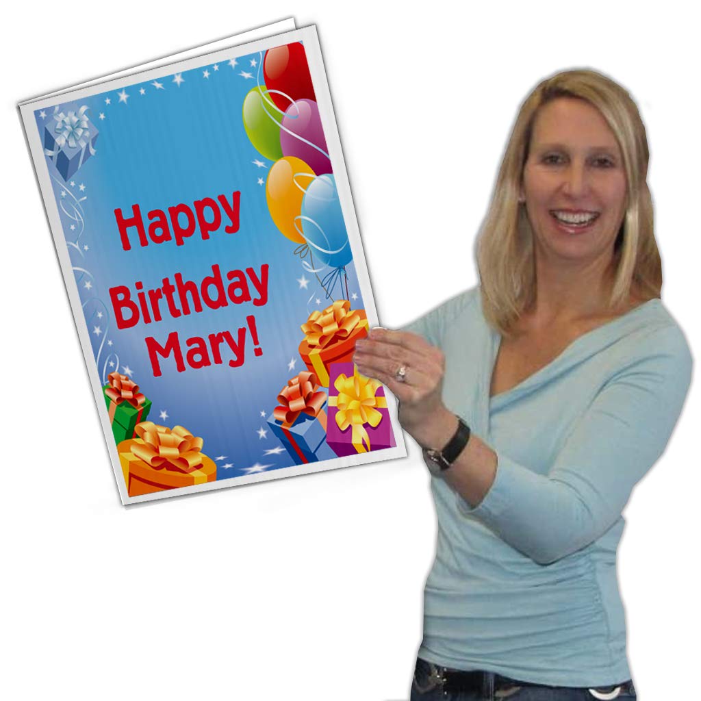 VictoryStore Jumbo Greeting Cards - 18x24 Inch Custom Giant Birthday Card with Envelope, Balloons & Gifts - Perfect for Surprise Parties, Milestone Celebrations & Special Occasions