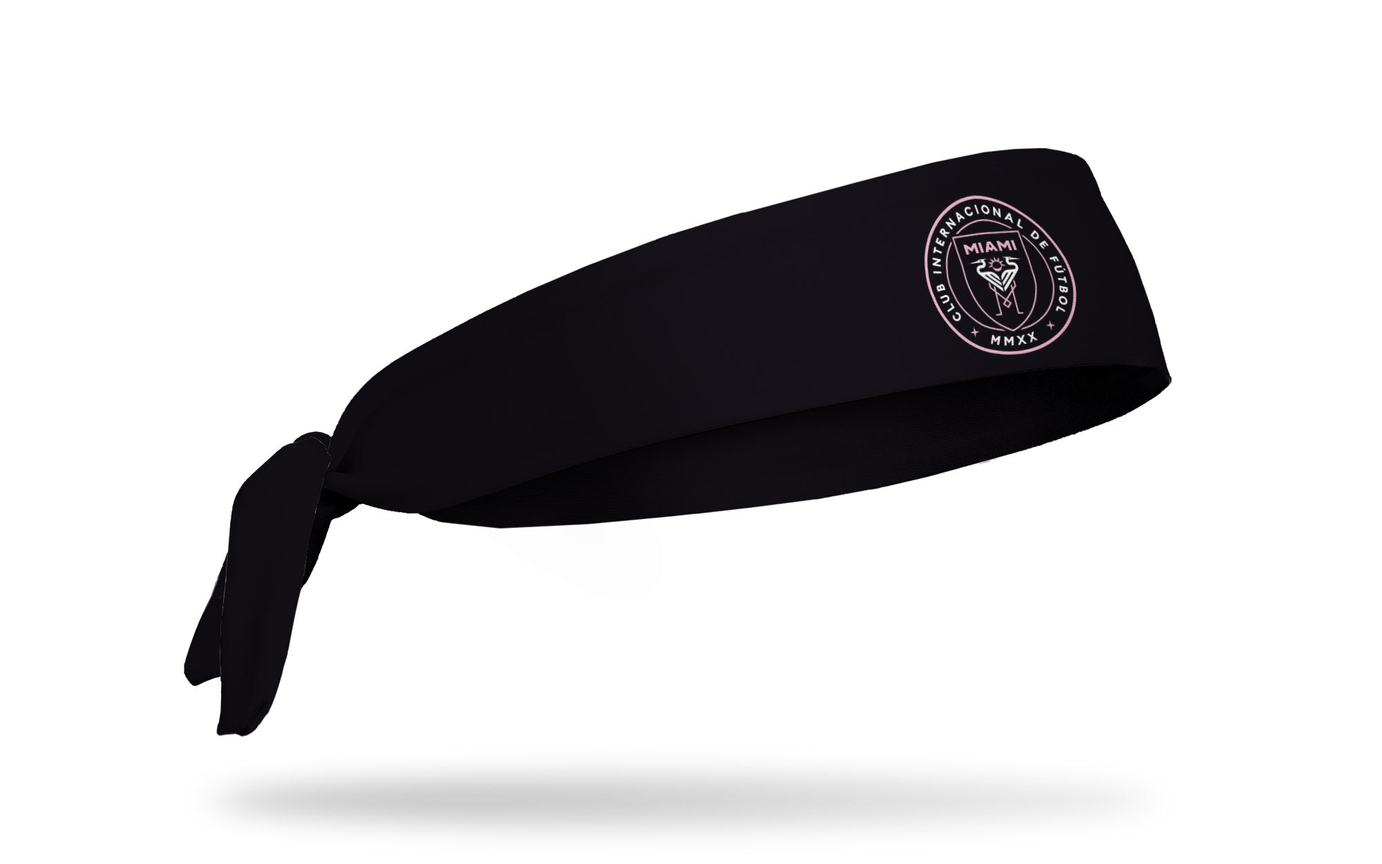Inter Miami CF Logo Black Flex Tie Headband - Adjustable Sweatband for Soccer, Running & Workouts - Perfect for Fans & Athletes